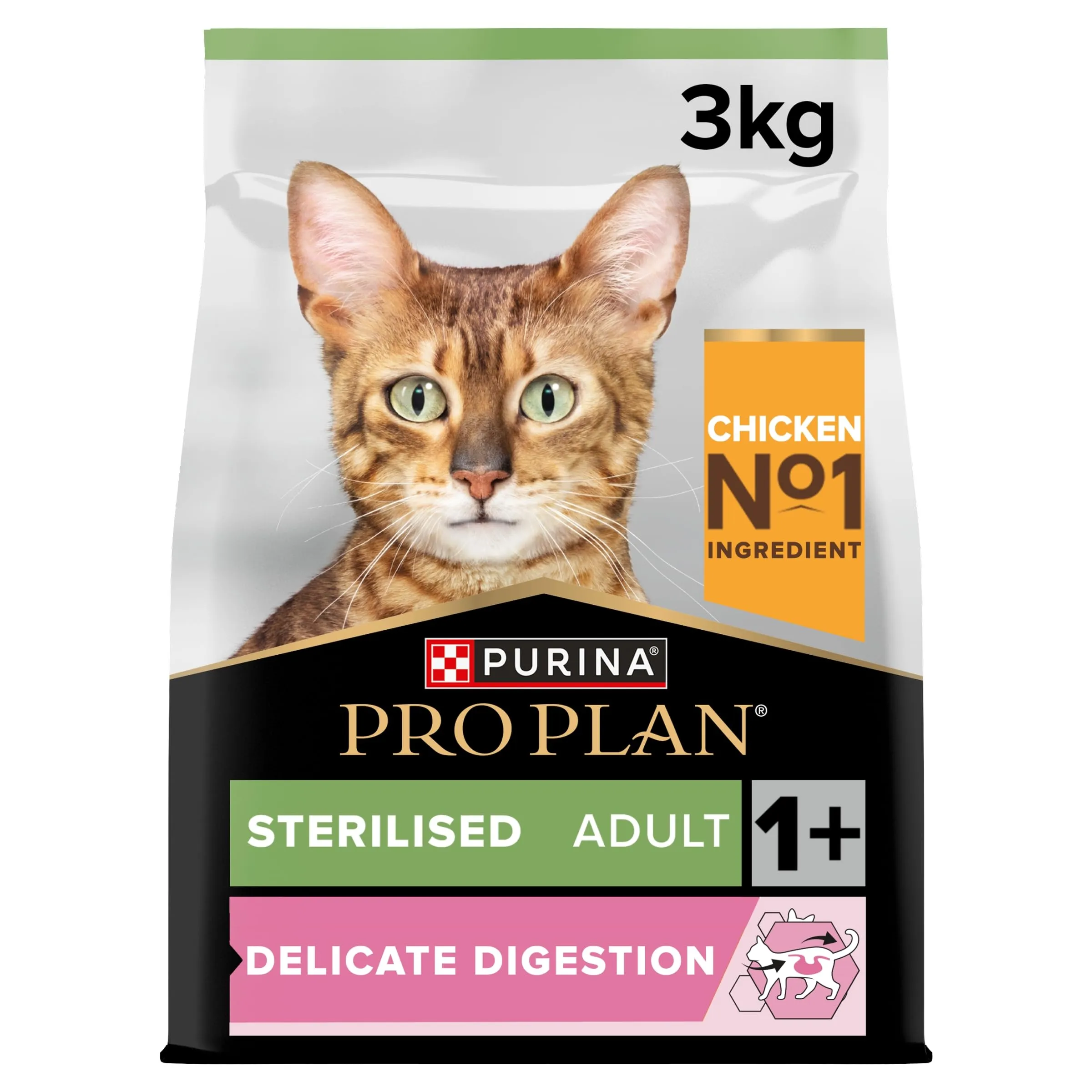 Purina Pro Plan Sterilised Delicate Digestion Crocchette Gatti Adulti Ricco in Pollo 3kg - immagine 1