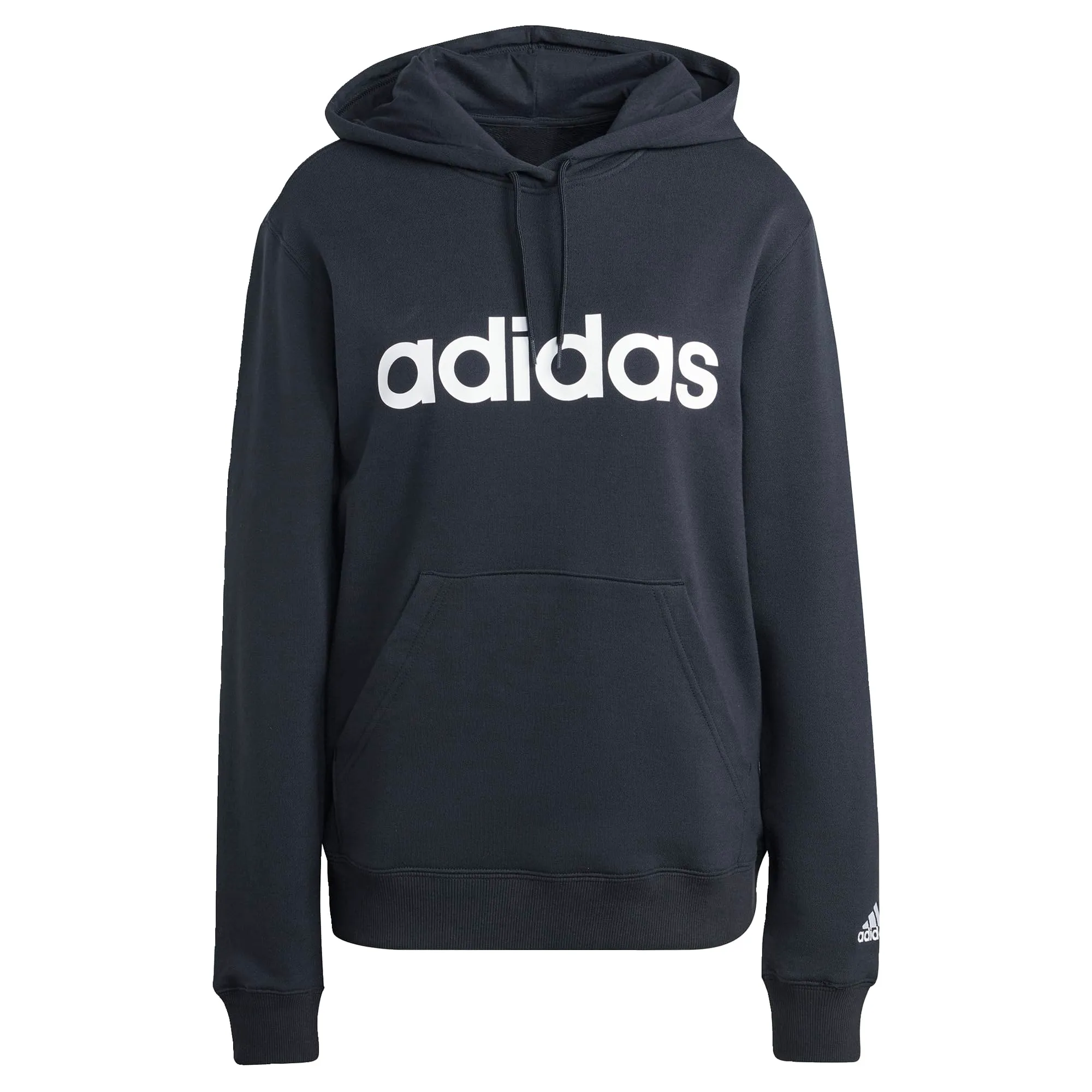 adidas Donna Essentials Linear Hoodie, Black / White, L - immagine 1
