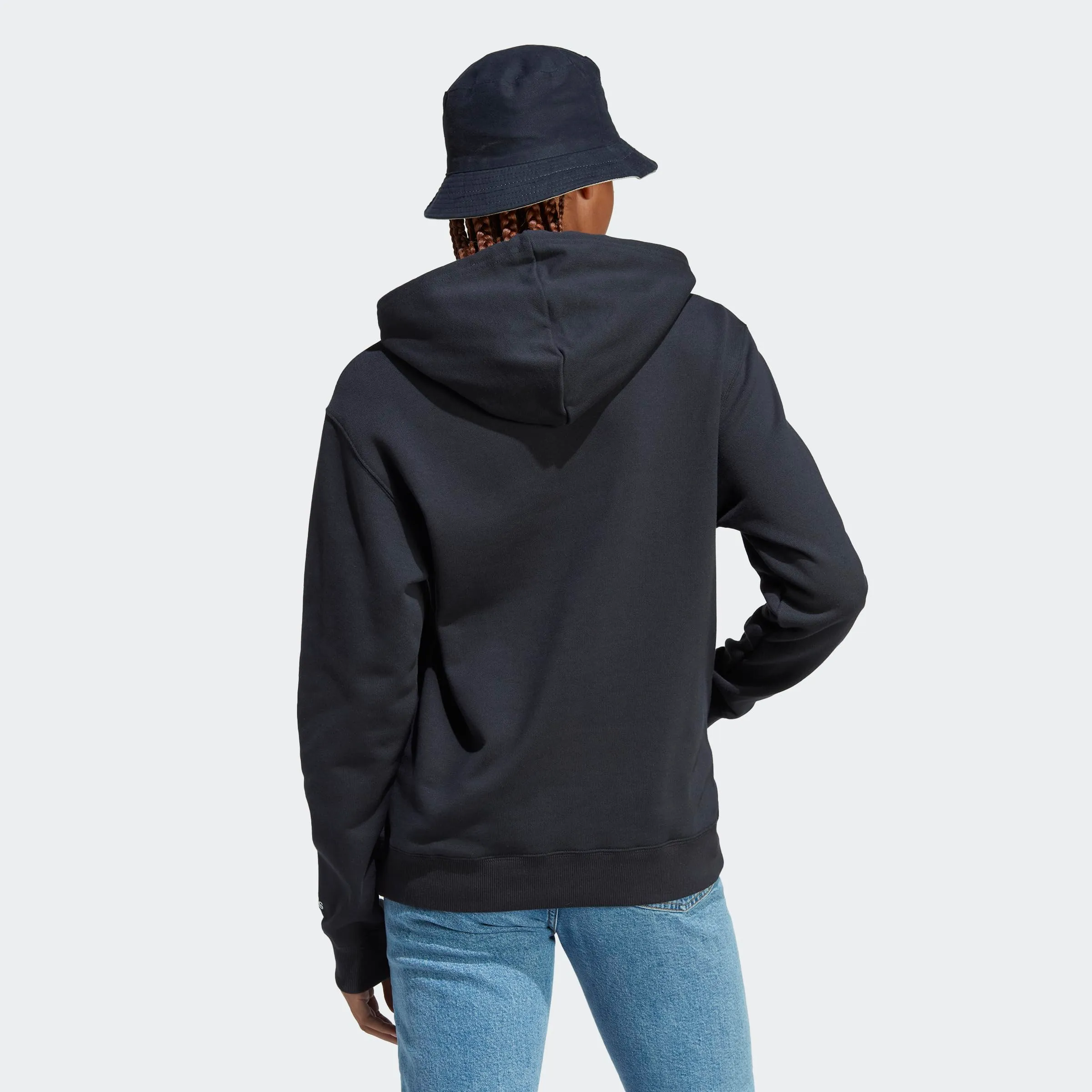 adidas Donna Essentials Linear Hoodie, Black / White, L - immagine 6