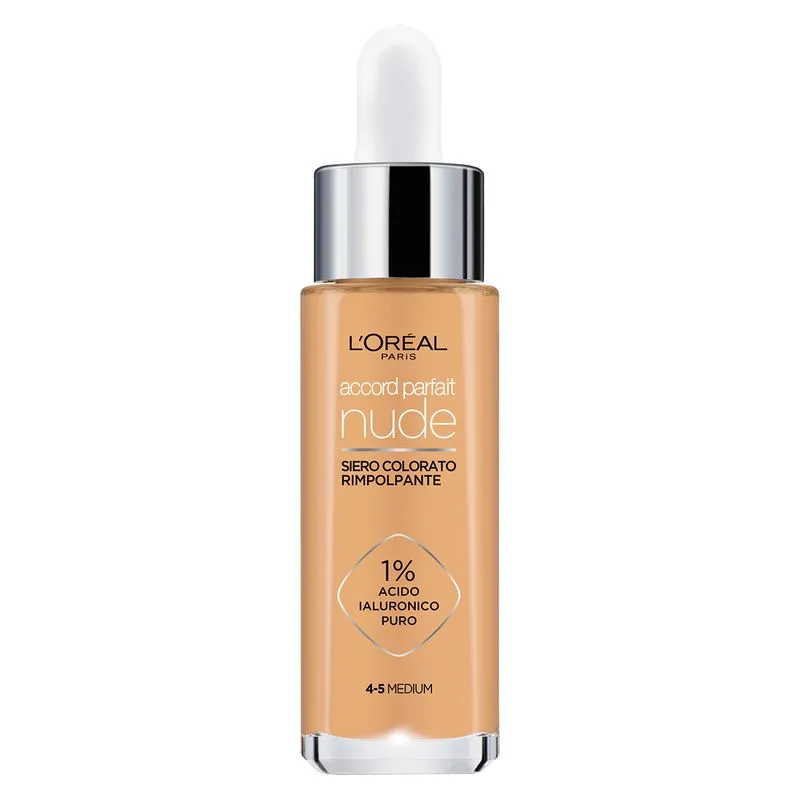 L'Oreal Accord Parfait Nude - Siero Colorato Rimpolpante 4-5 Medium - immagine 1