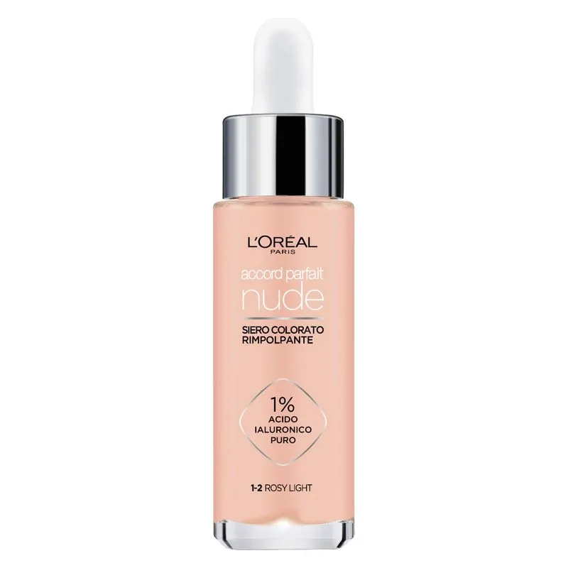 L'Oreal Accord Parfait Nude - Siero Colorato Rimpolpante 1-2 Rosy Light - immagine 1