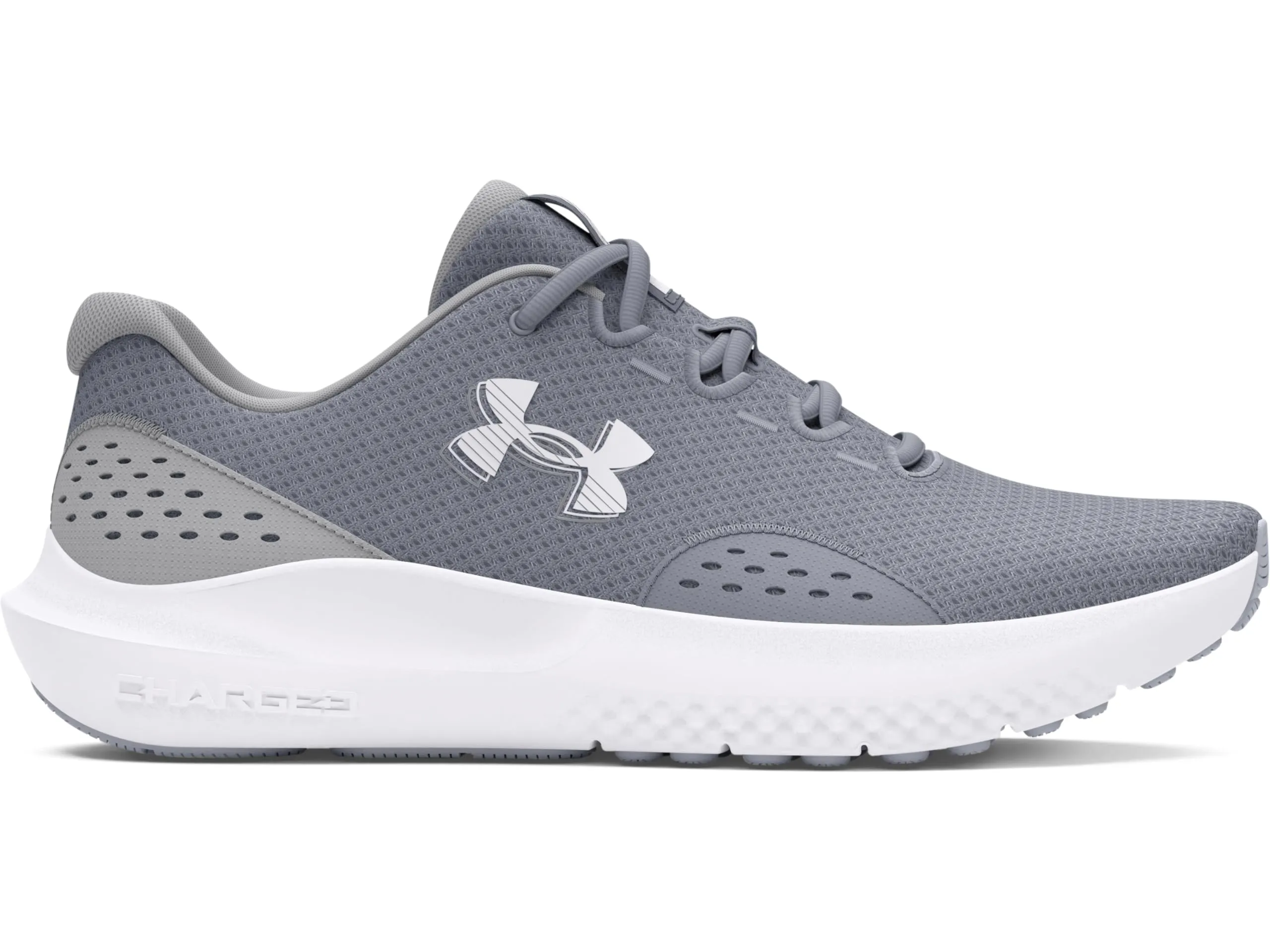 Under Armour UA Charged Surge 4 - Scarpe da Corsa da Uomo, Acciaio MOD Grigio Bianco, 42.5 EU - immagine 1