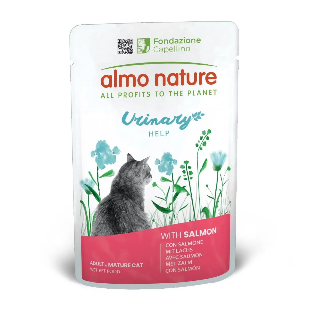 almo nature Functional Urinary Help - Cibo Umido per Gatti Adulti al Salmone - Supporto per Il Benessere delle Vie Urinarie - 30 Buste da 70g - immagine 5