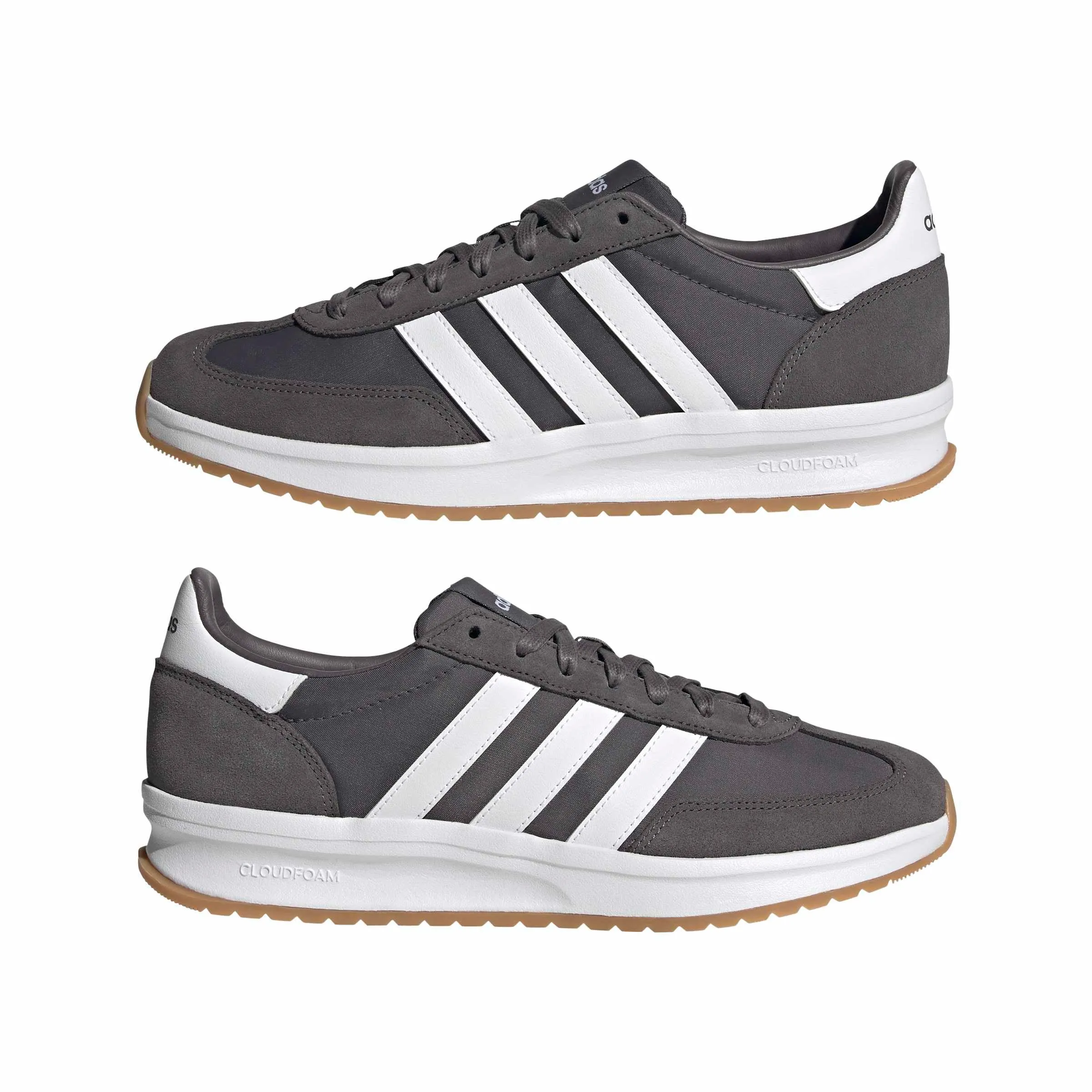 adidas Uomo Run 70S 2.0 Shoes, Grey Strata/Cloud White/Gum, 40 2/3 EU - immagine 6