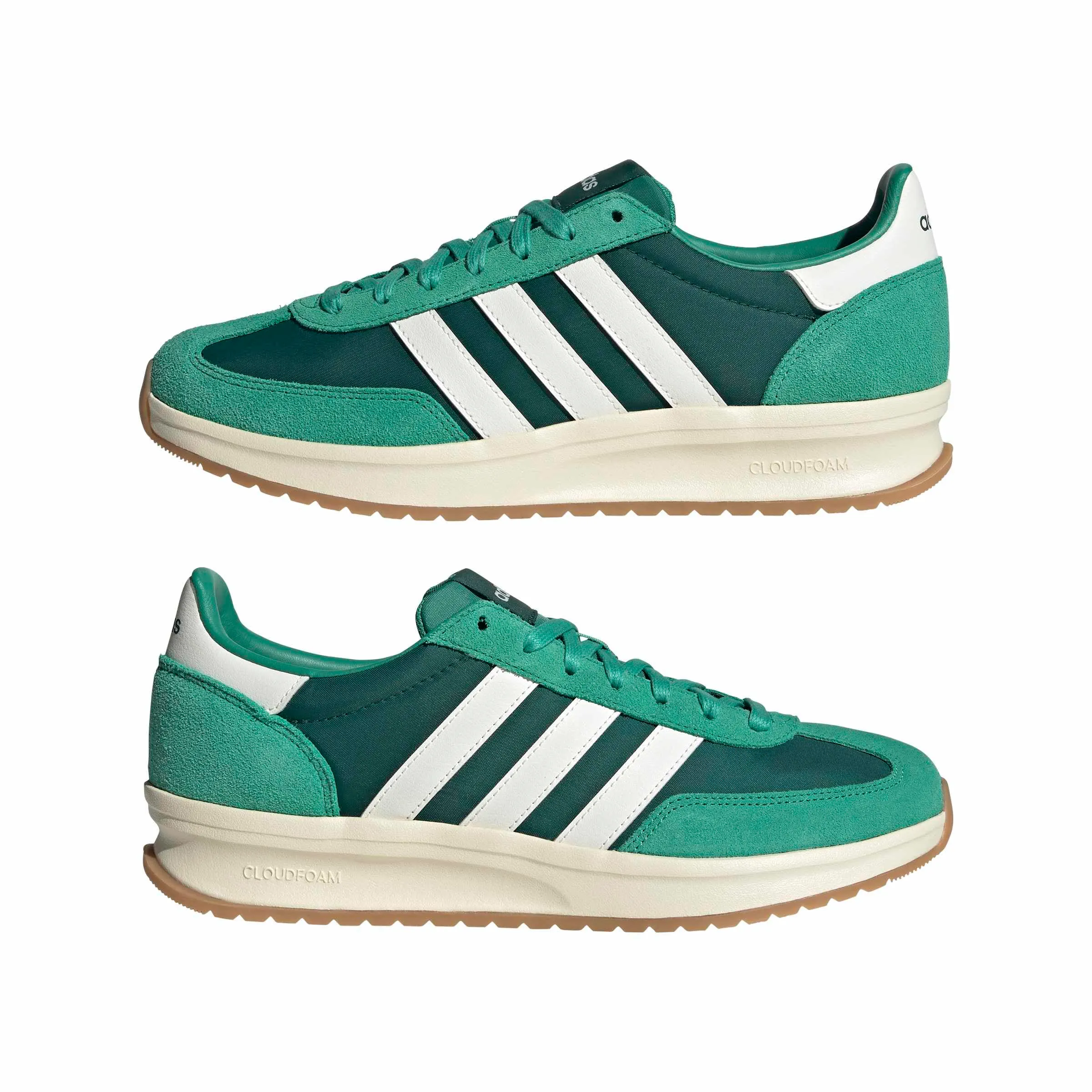 adidas Uomo Run 70S 2.0 Shoes, Collegiate Green/Core White/Semi Court Green, 43 1/3 EU - immagine 7