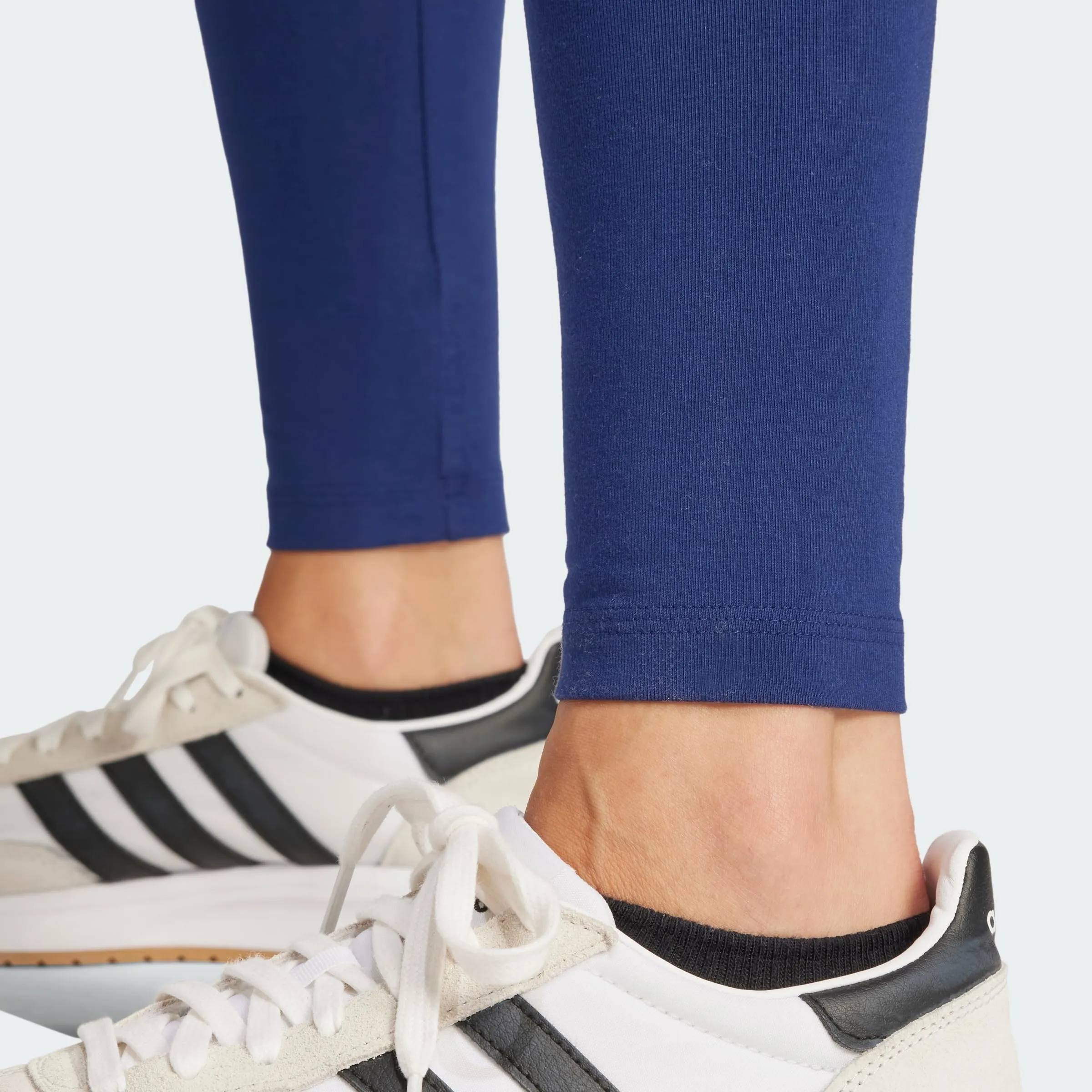 adidas Donna Essentials Linear Cotton Leggings Tights, Dark Blue/White, XL - immagine 3