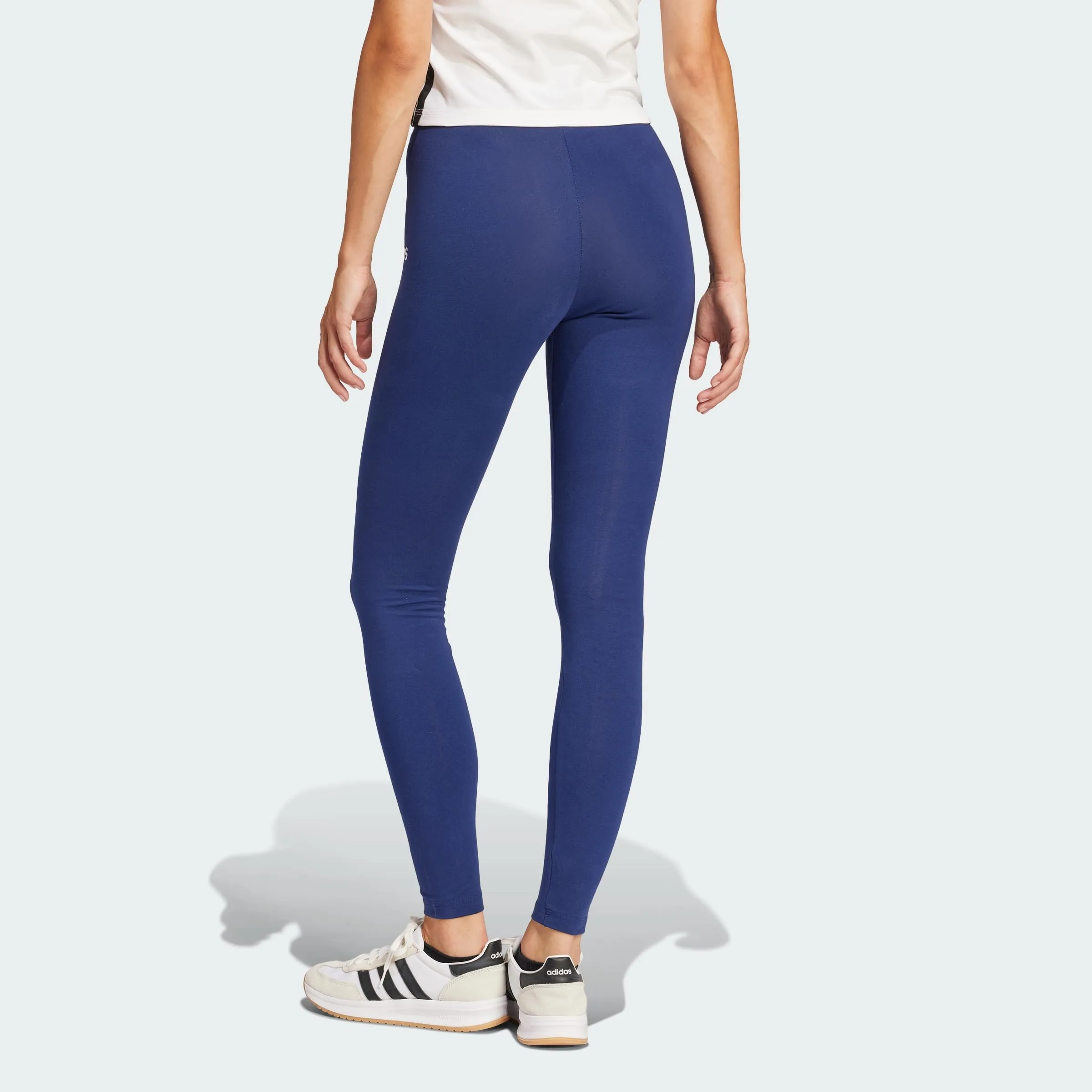 adidas Donna Essentials Linear Cotton Leggings Tights, Dark Blue/White, XL - immagine 4