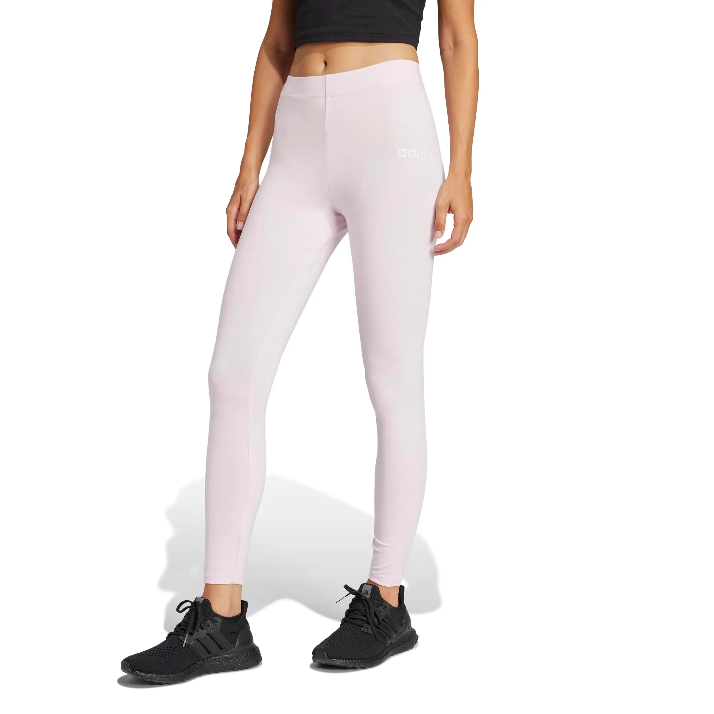 Adidas Femme Essentials Linear Cotton Leggings, Clear Pink/White, L - immagine 3