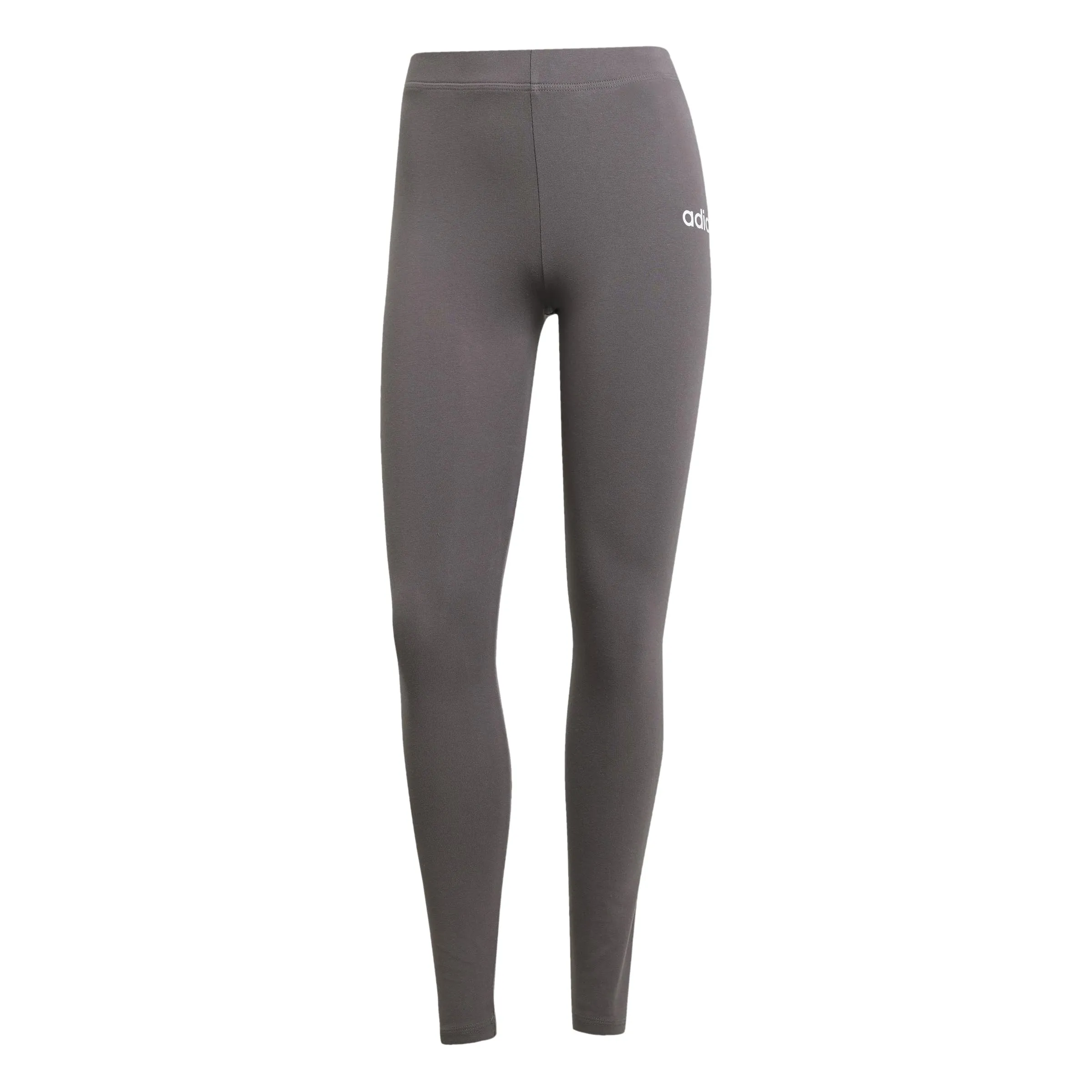 Adidas Donna Essentials Linear Cotton Leggings, Grey Strata/White, S - immagine 1