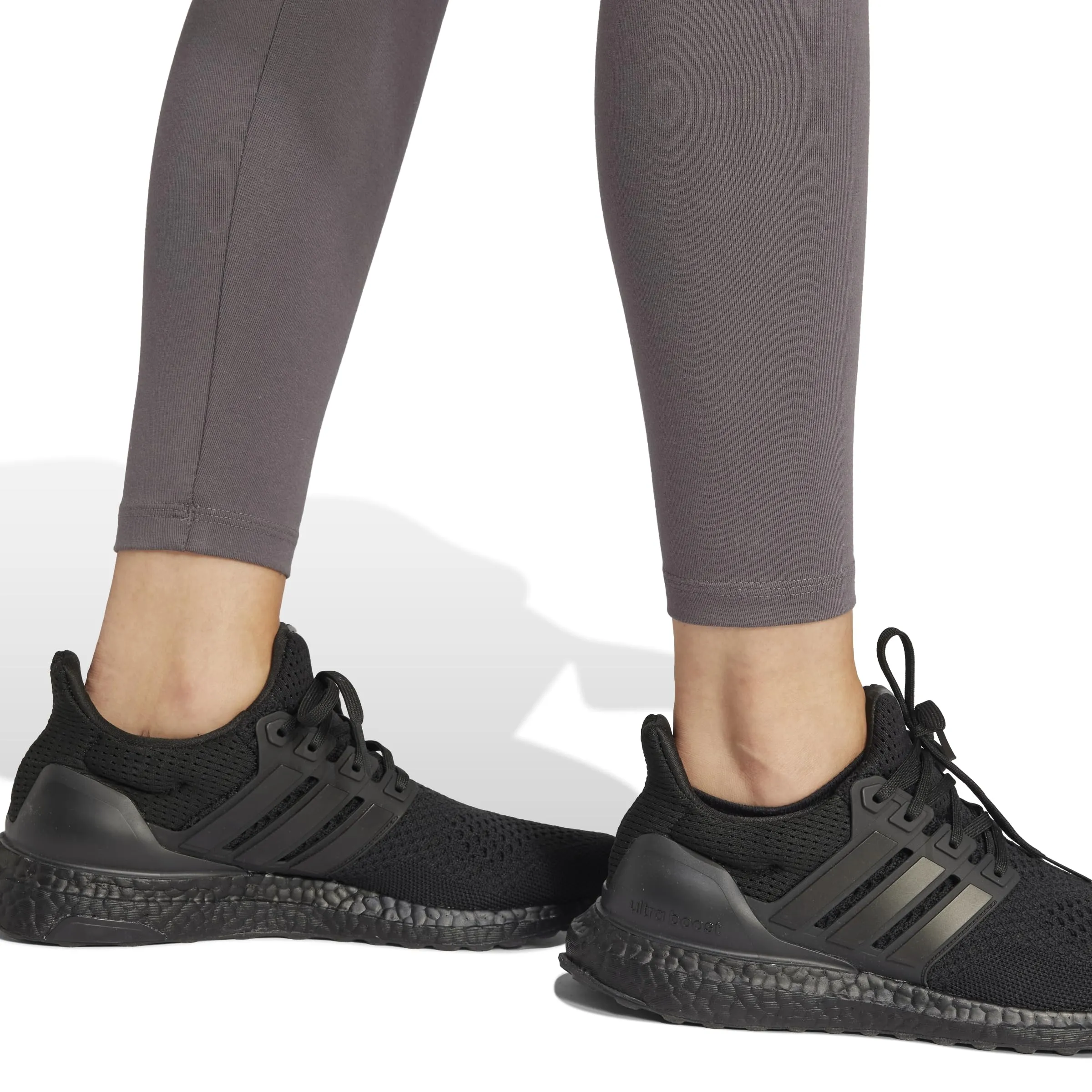 Adidas Donna Essentials Linear Cotton Leggings, Grey Strata/White, S - immagine 3