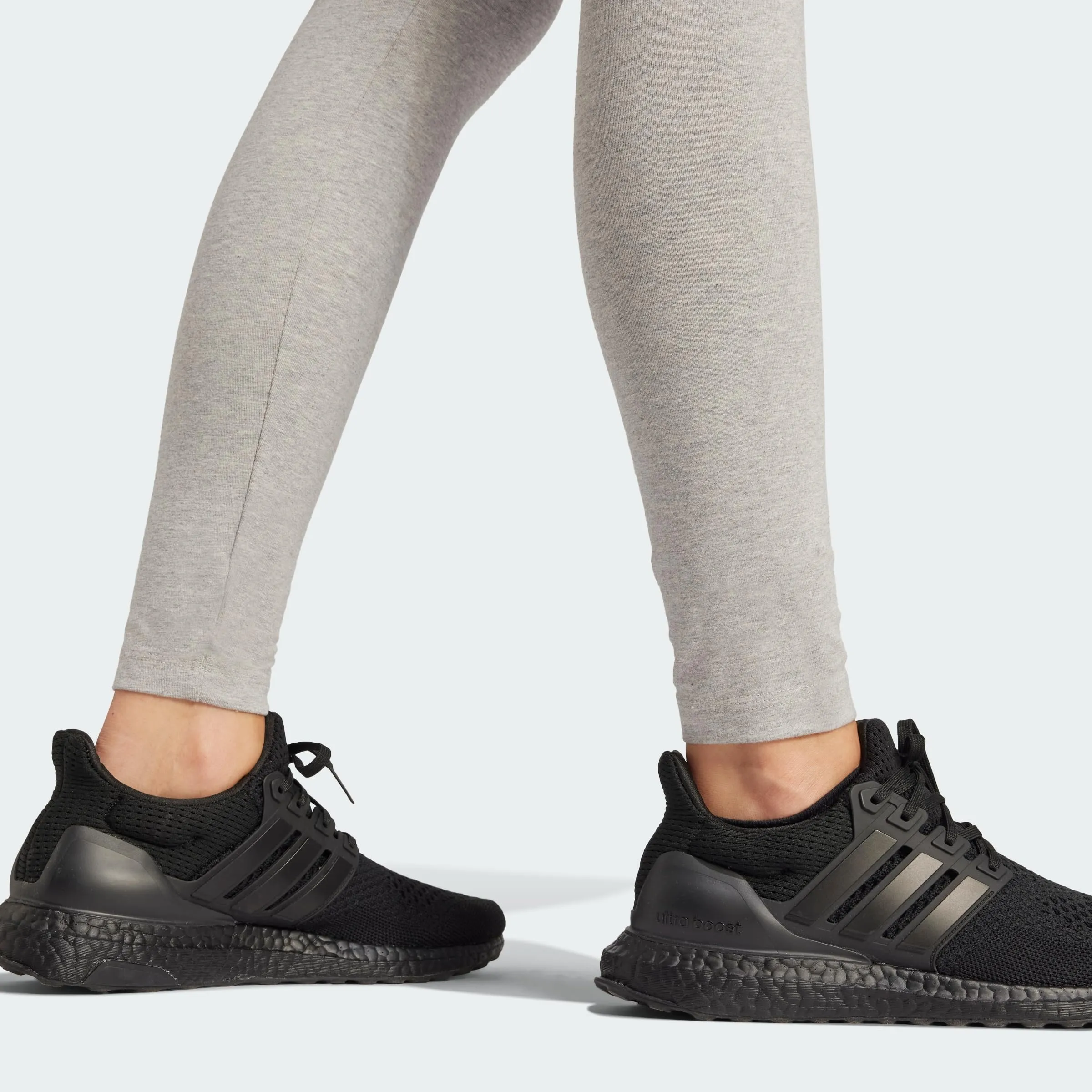 adidas Donna Essentials Linear Cotton Leggings Tights, Medium Grey Heather/Black, L - immagine 3