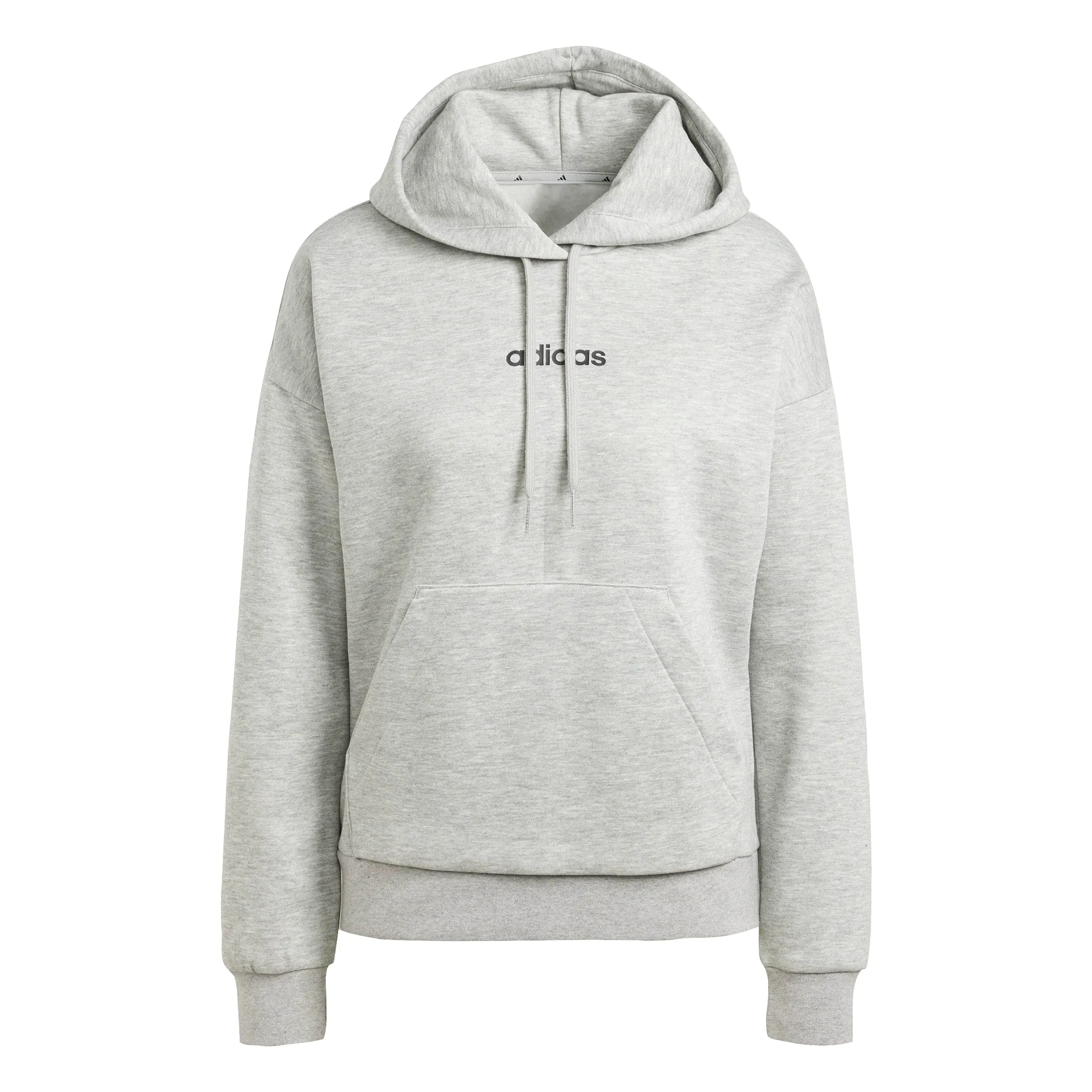 Adidas Femme Essentials Linear Fleece Hoodie, Medium Grey Heather/Black, M - immagine 1
