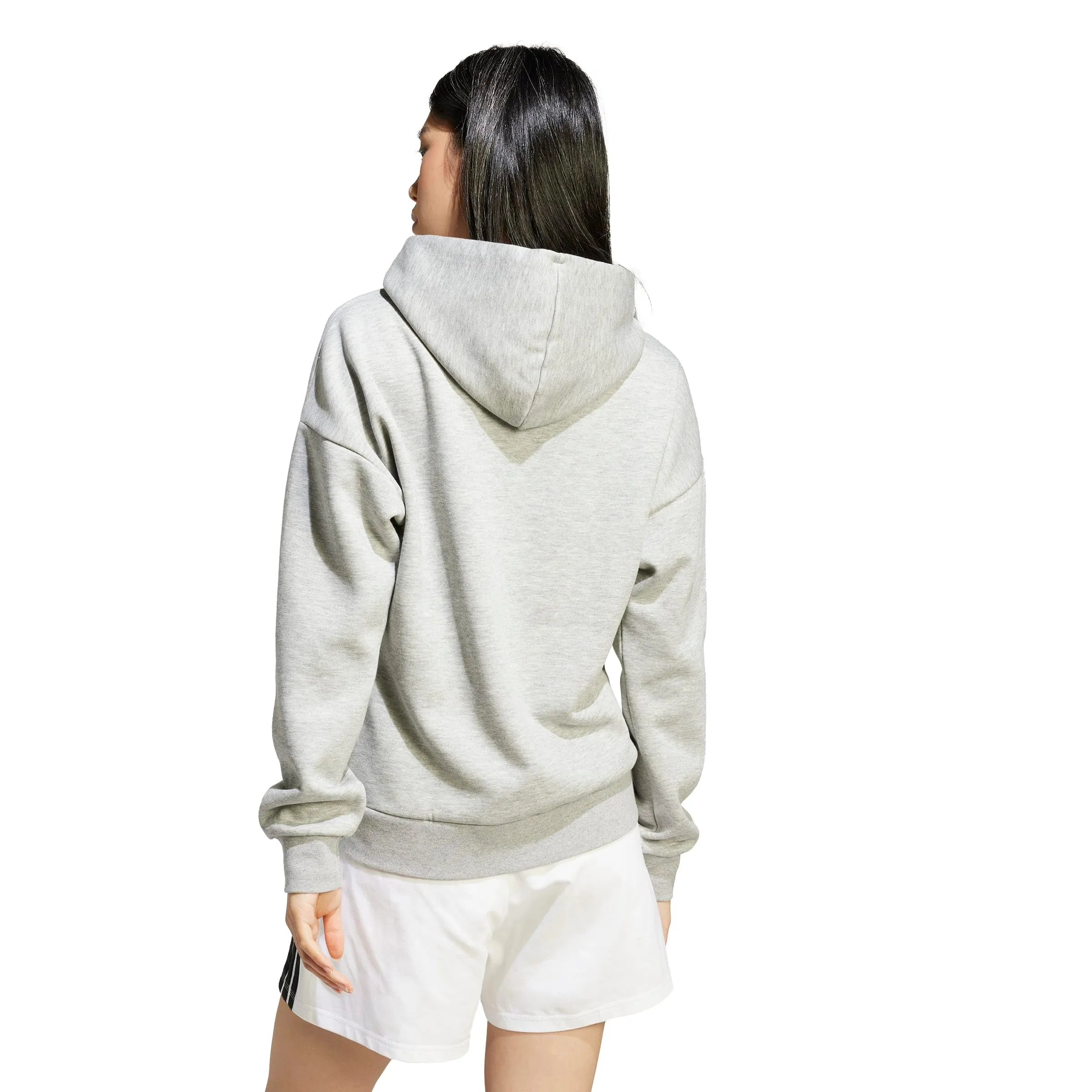 Adidas Femme Essentials Linear Fleece Hoodie, Medium Grey Heather/Black, M - immagine 2