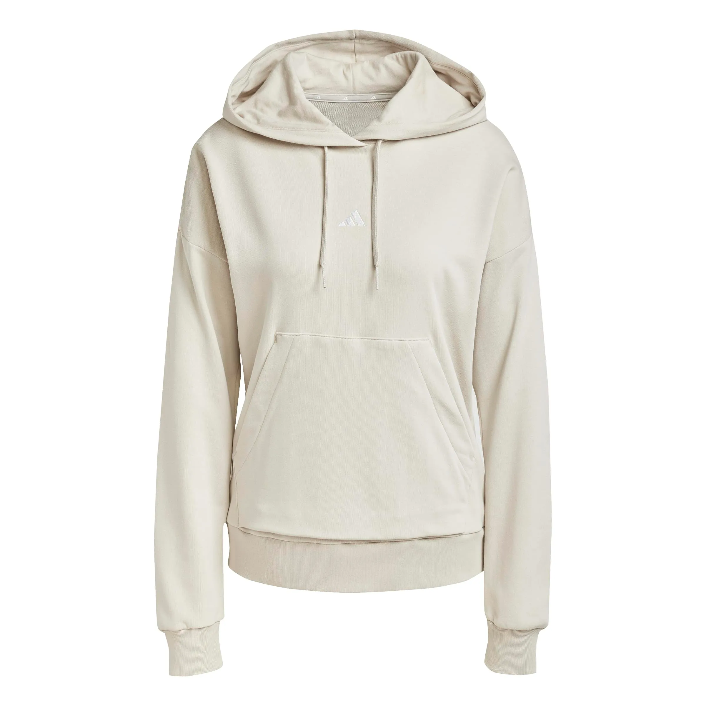 adidas Donna Essentials Small Logo French Terry Hoodie Sweatshirt, Wonder Alumina/White, XL - immagine 1