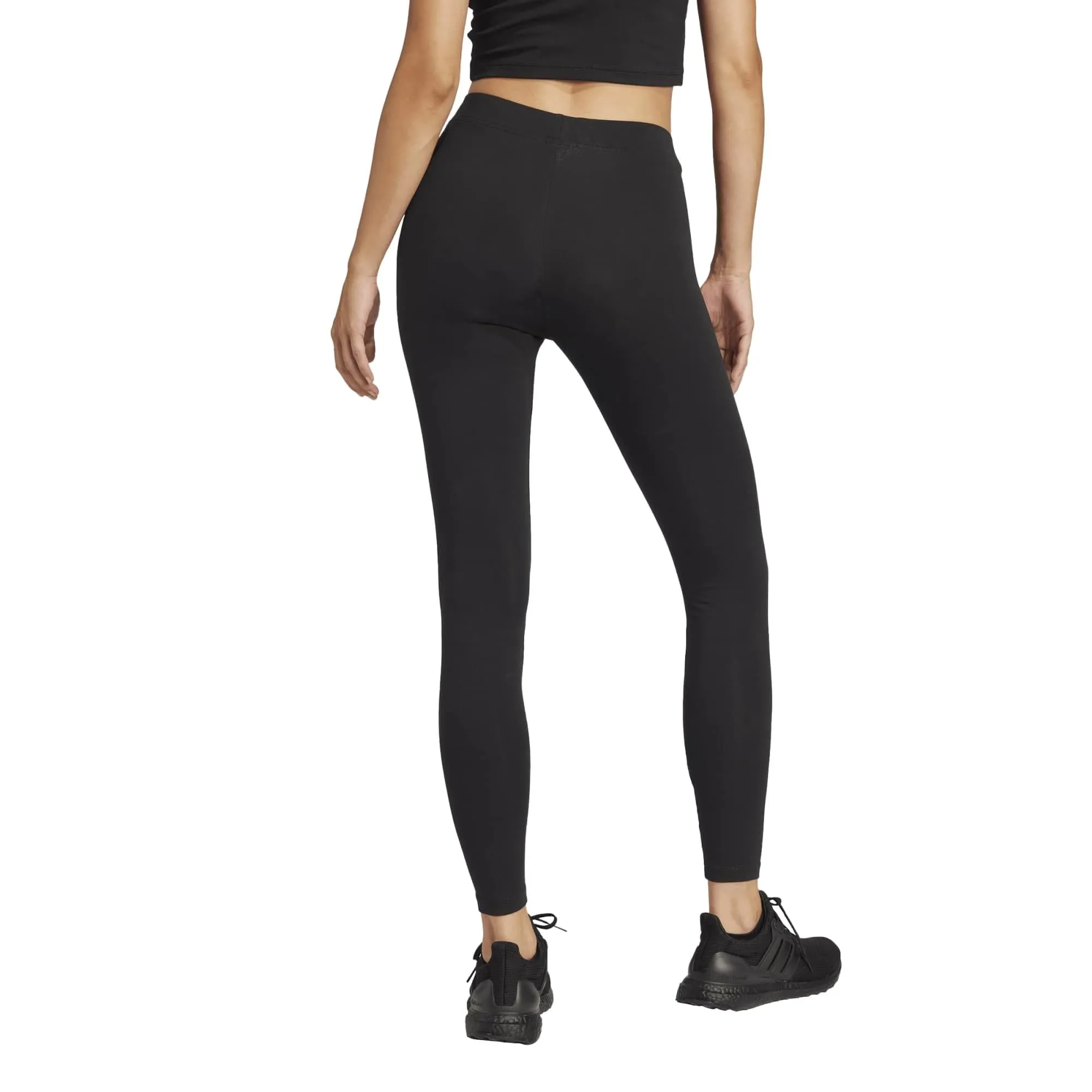 adidas Donna Essentials Linear Cotton Leggings Tights, Black/White, M - immagine 3