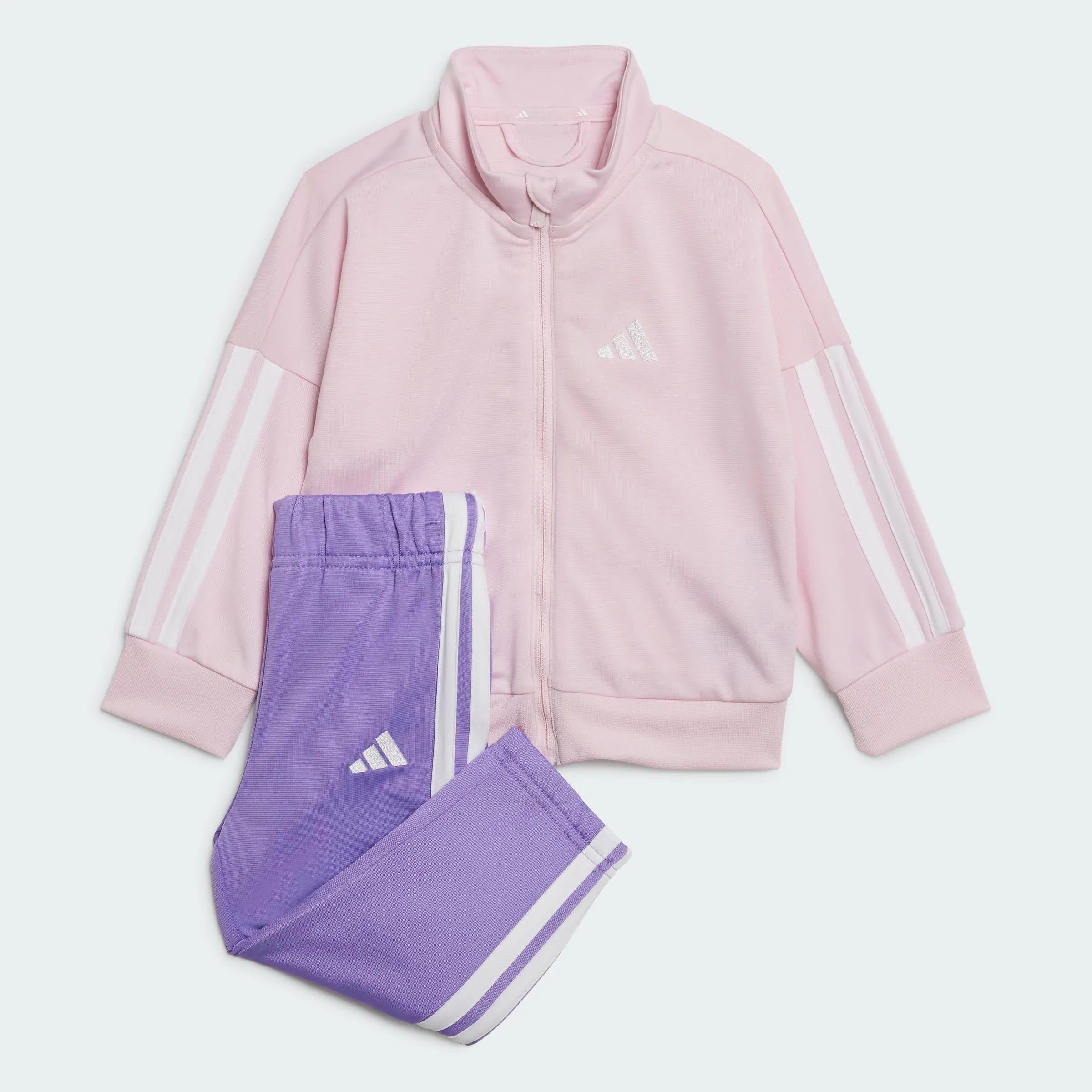 adidas Unisex - Bimbi 0-24 ESSENTIALS CLIMACOOL TRACKSUIT, Clear Pink/White, 6-9 Months - immagine 4
