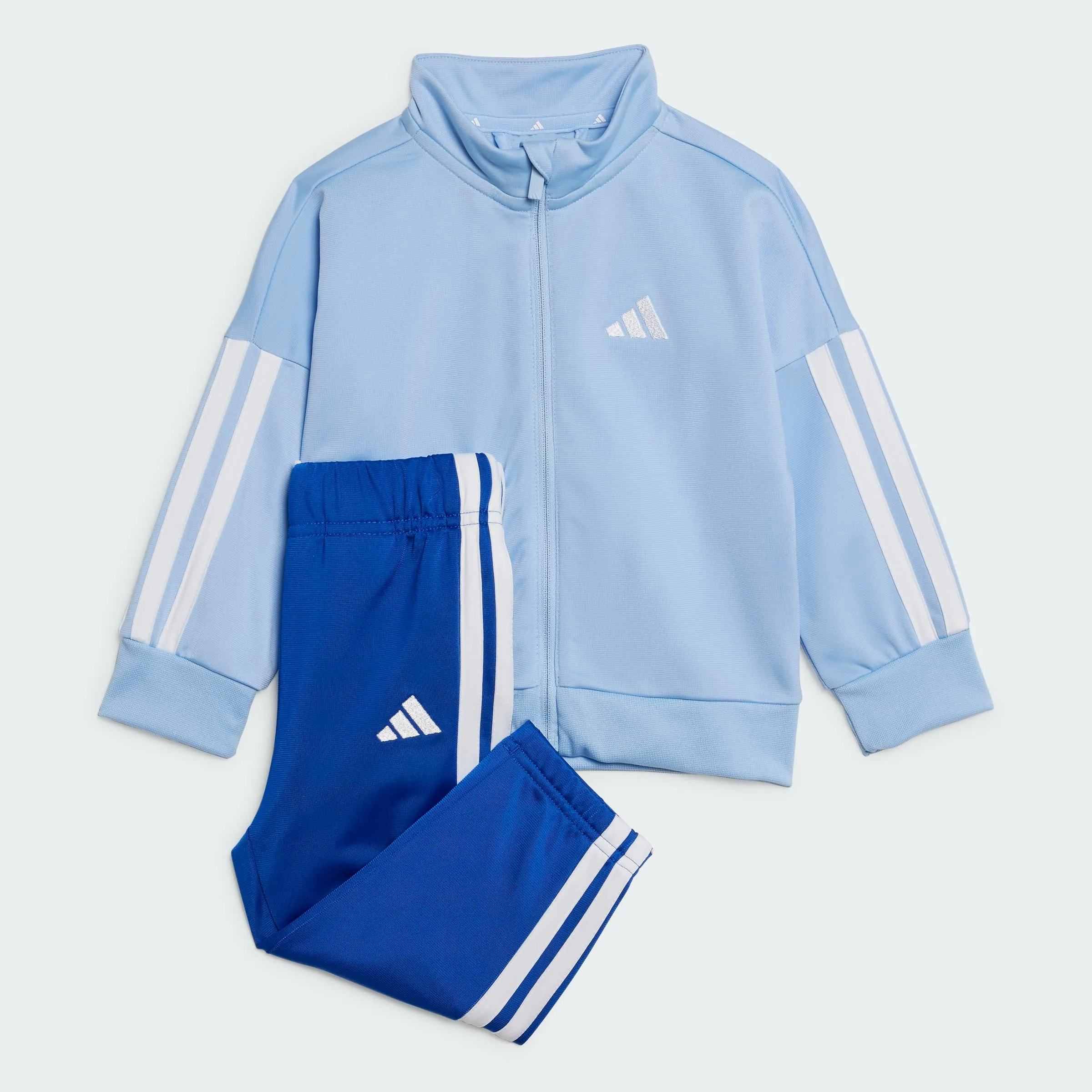 adidas Unisex - Bimbi 0-24 Essentials Climacool Track Suit, Glow Blue/White, 18-24 Months - immagine 5