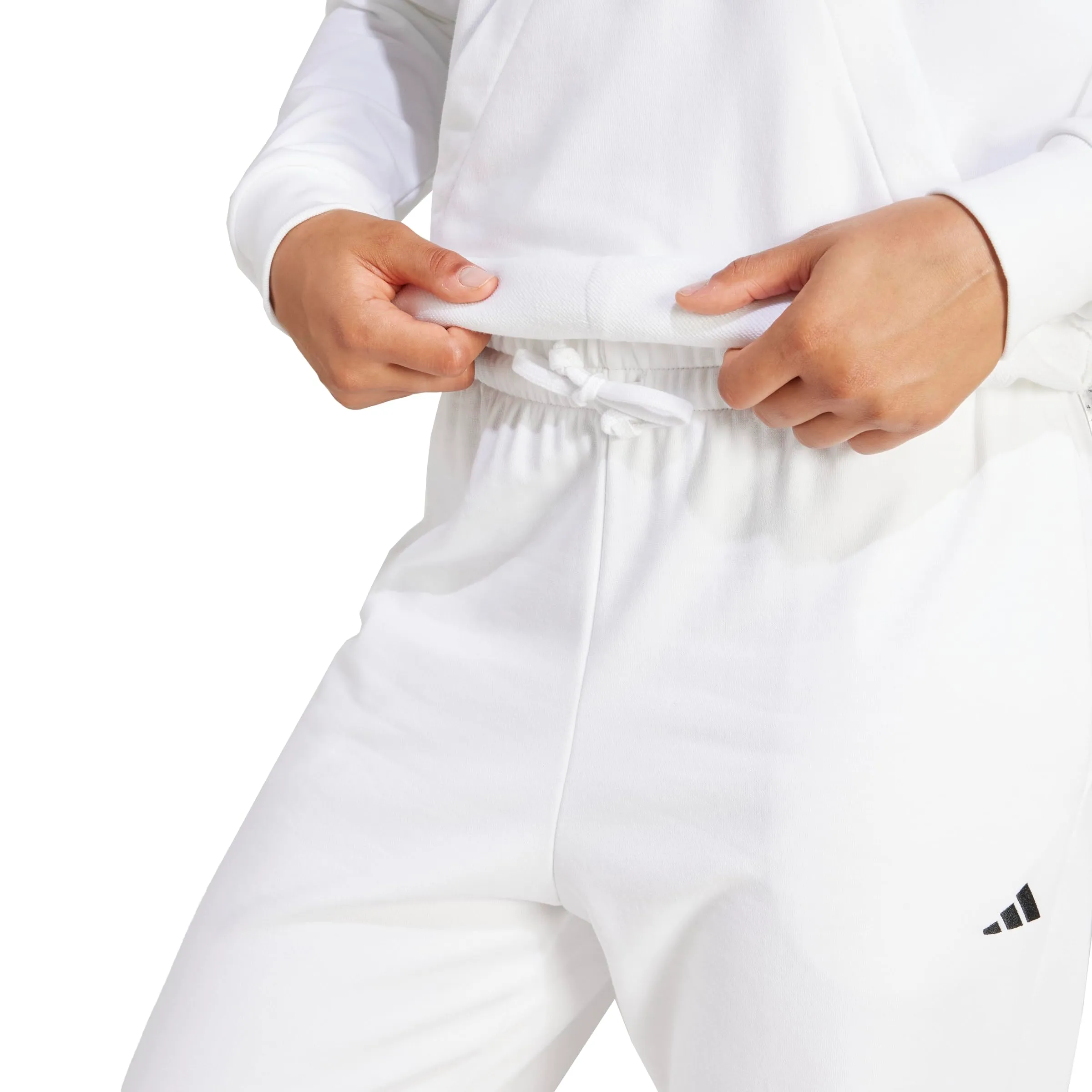 adidas Donna Essentials Small Logo French Terry Hoodie Sweatshirt, White/Black, XL - immagine 4