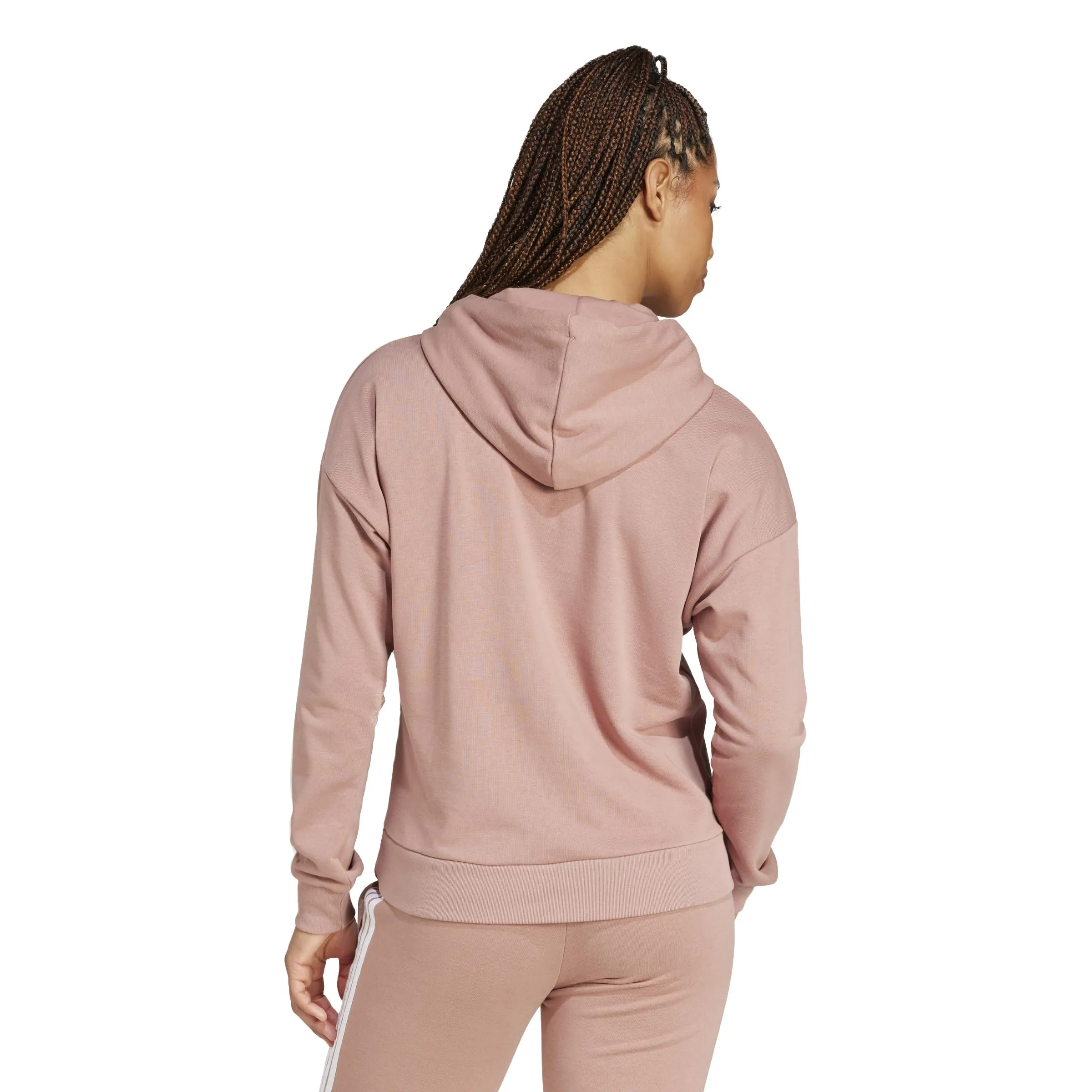 Adidas Donna Essentials Small Logo French Terry Hoodie, Warm Clay/White, S - immagine 2