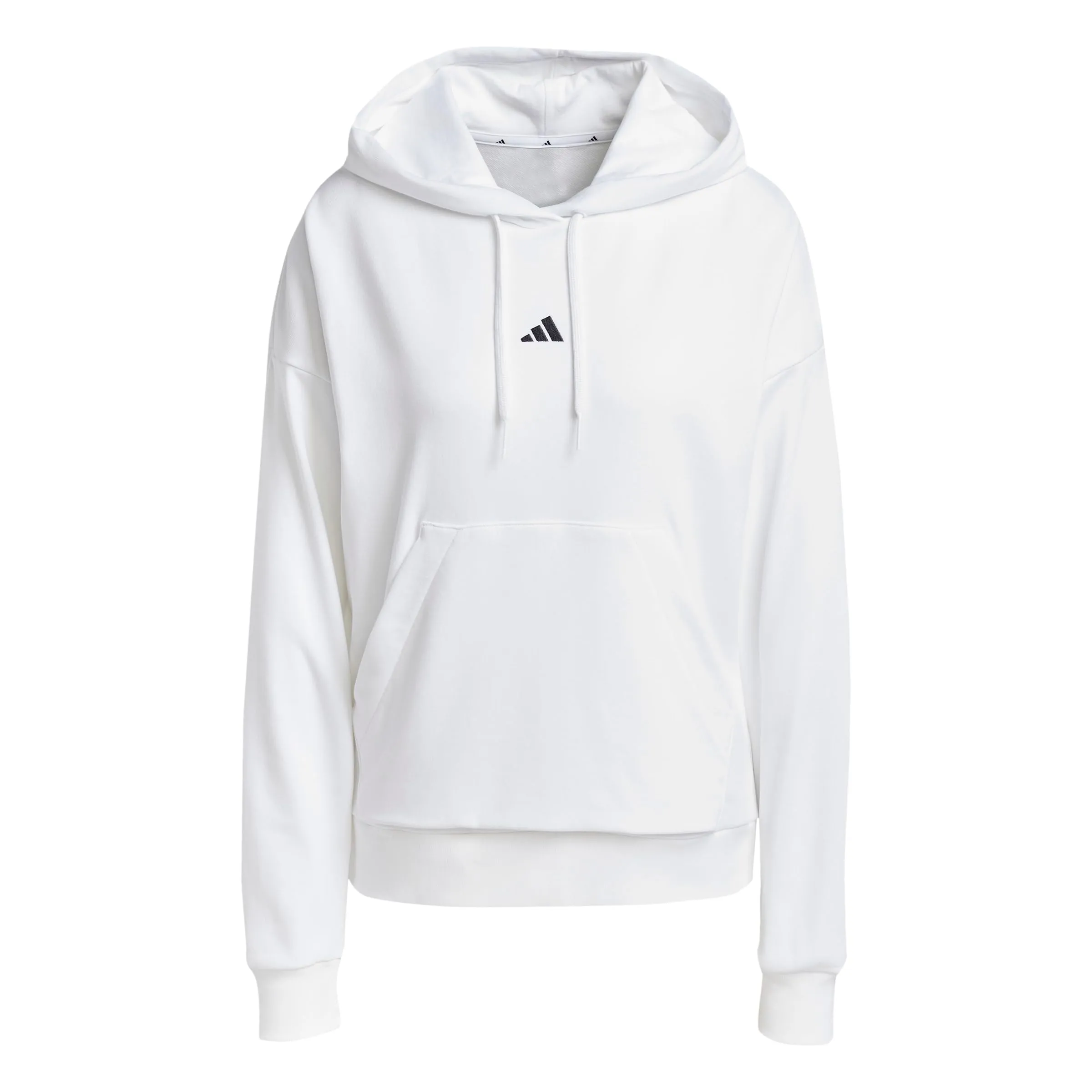 adidas Donna Essentials Small Logo French Terry Hoodie Sweatshirt, White/Black, M - immagine 1