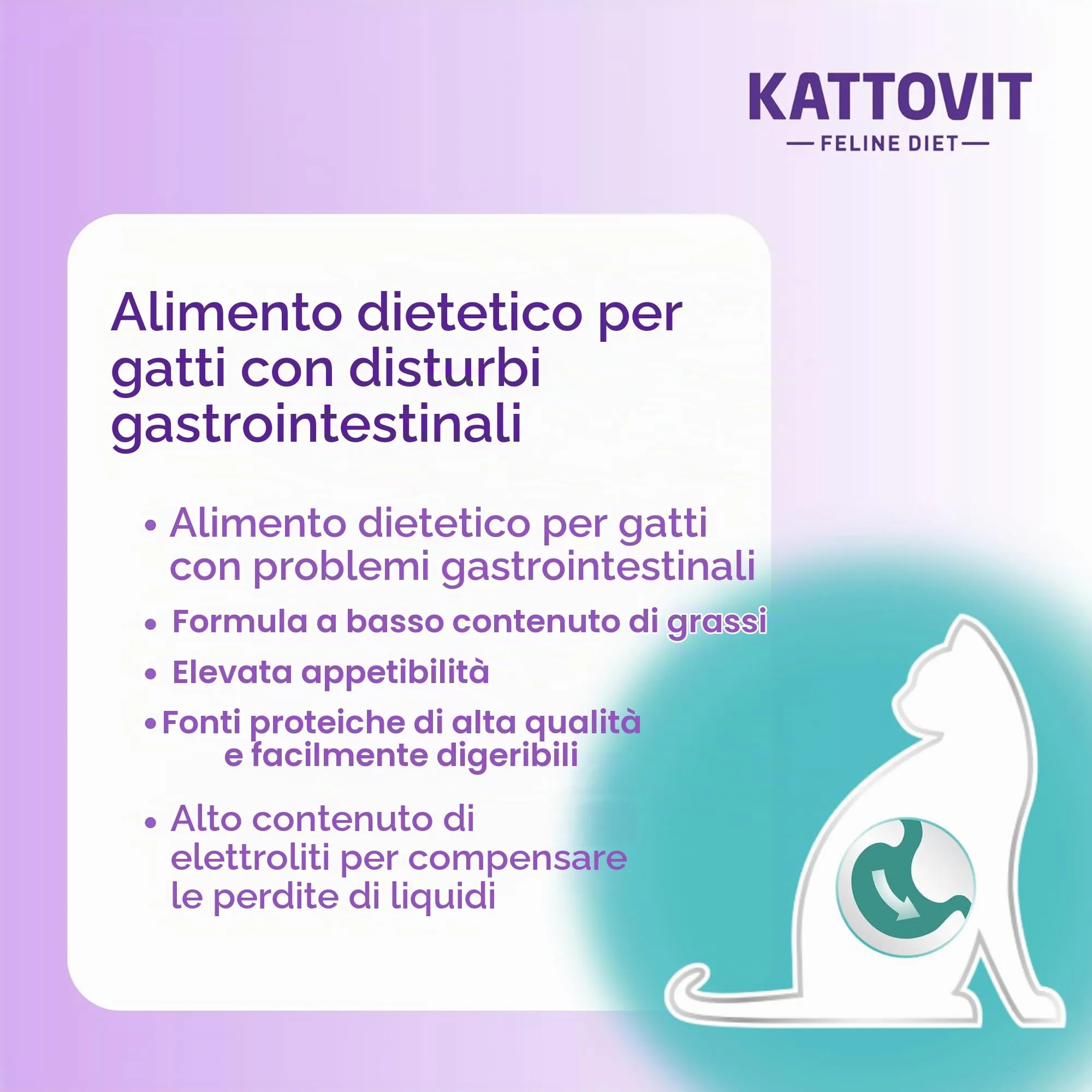 Kattovit - Cibo Umido per Gatti Gastro | Alimento Completo Dietetico per Sostenere il Sistema Gastrointestinale | Sacchetto Fresco per Gatti Adulti | 24 x 85 g di Pollo - immagine 3