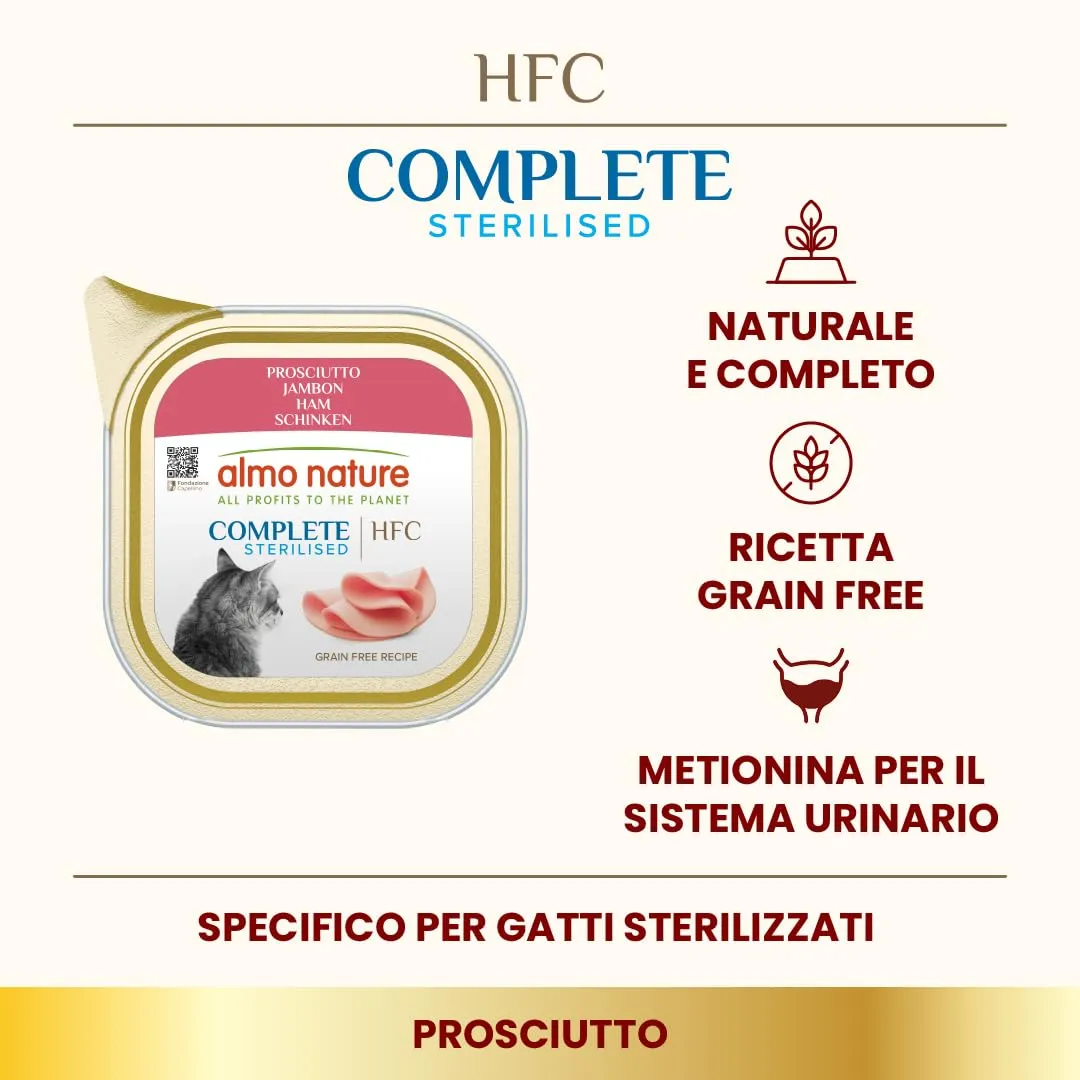 Almo Nature HFC Complete Sterilised, Alimento Umido per Gatti Adulti - Prosciutto - 85g, Confezione da 17 - immagine 2