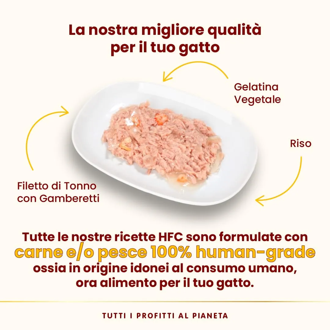 Almo Nature HFC Jelly - Alimento Umido per Gatti Adulti - Filetto di Tonno con Gamberetti - Human-Grade, Gluten-Free - 55g (Confezione da 24) - immagine 3