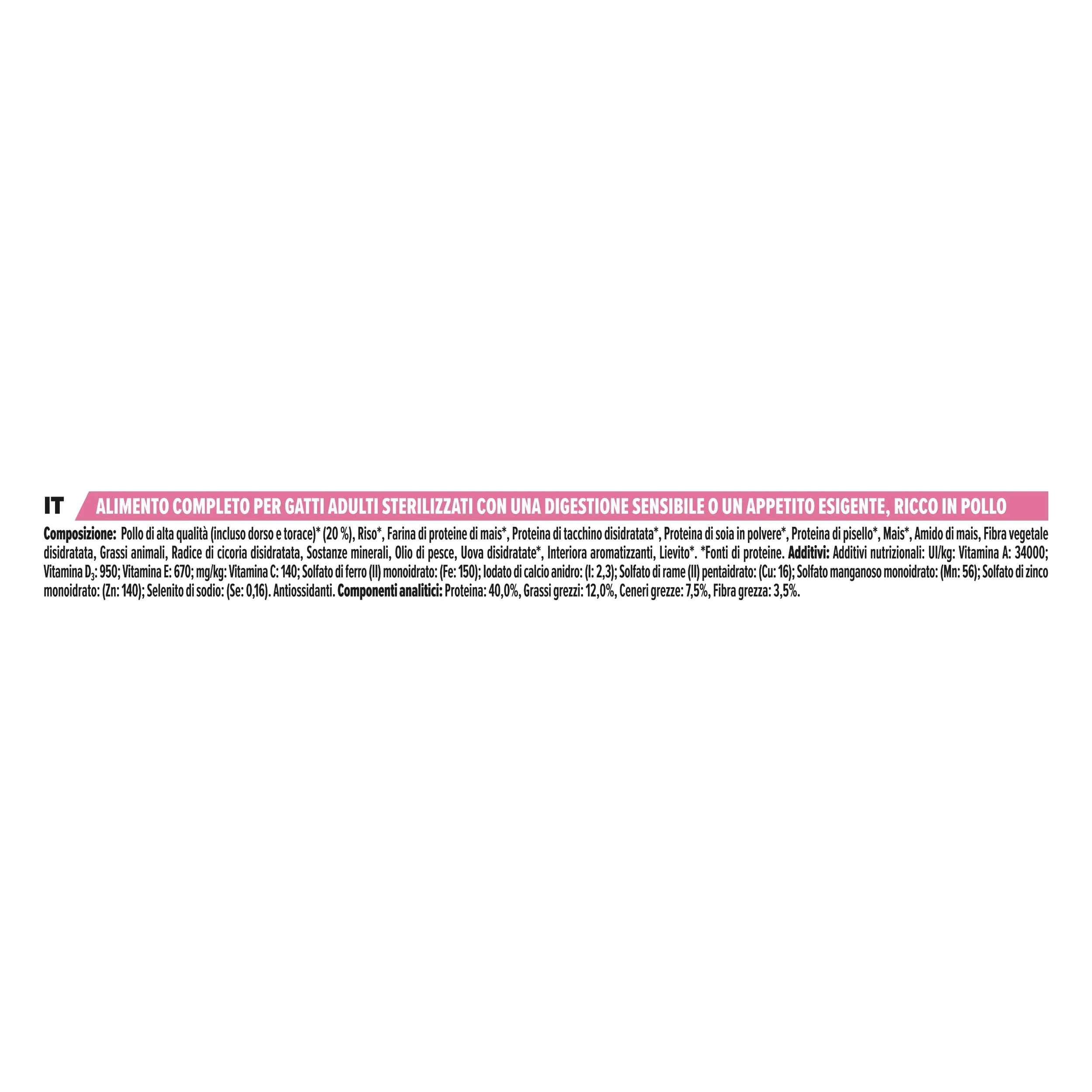 Purina Pro Plan Sterilised Delicate Digestion Crocchette Gatti Adulti Ricco in Pollo 10kg - immagine 7