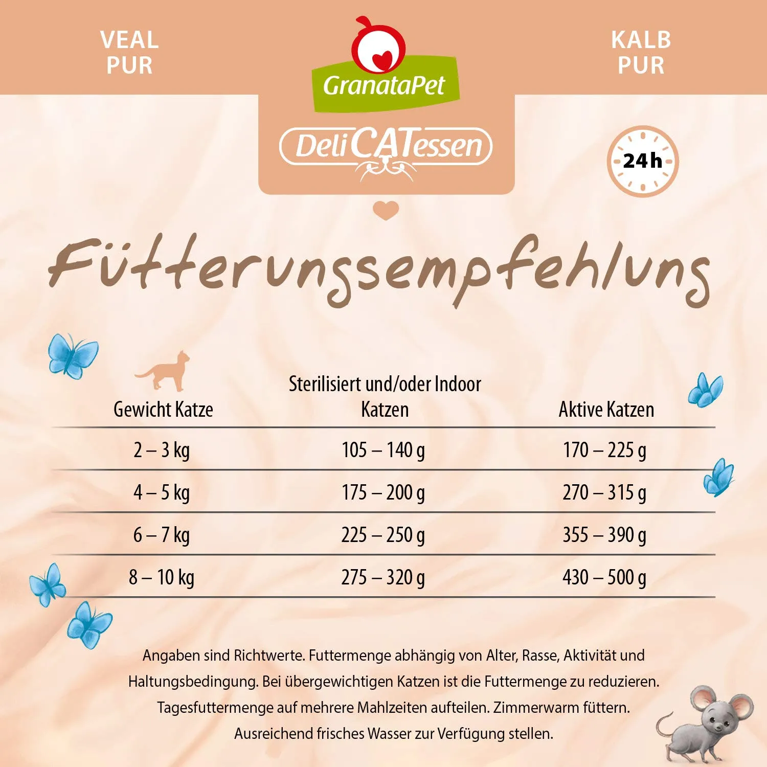 GranataPet DeliCatessen Vitello PUR, cibo umido per gatti, cibo senza cereali e senza zucchero, cibo per gatti ad alta percentuale di carne e oli di alta qualità, 6 x 85 g - immagine 5