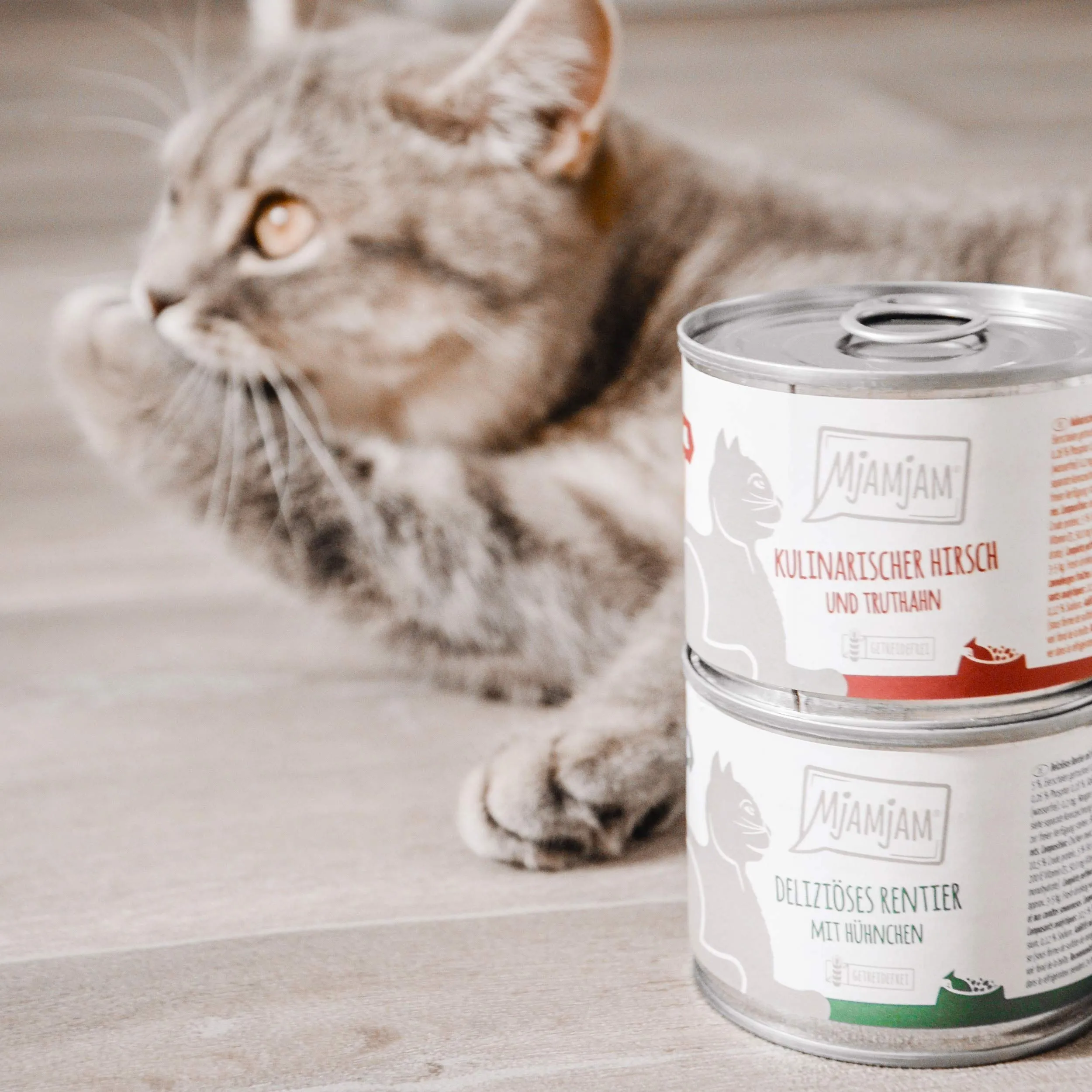 MjAMjAM - cibo umido premium per gatti - deliziosa renna con pollo su deliziose carote, confezione da 6 (6 x 400 g), senza cereali con carne extra - immagine 2