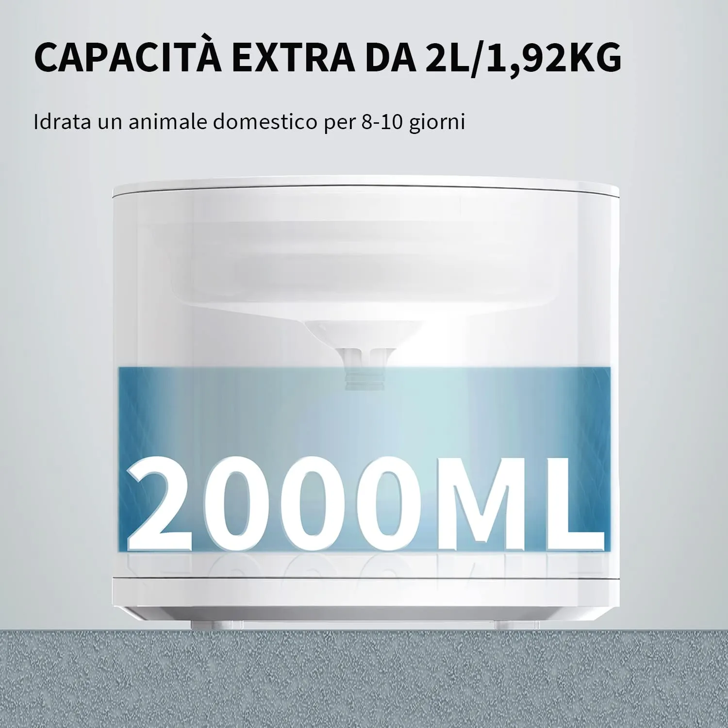 PETKIT EVERSWEET Solo 2 Fontana d'acqua per animali domestici, pompa senza fili, controllo tramite app, ultra silenzioso, modalità Smart/Normal/DND, erogatore d'acqua per cani e gatti-2L - immagine 4