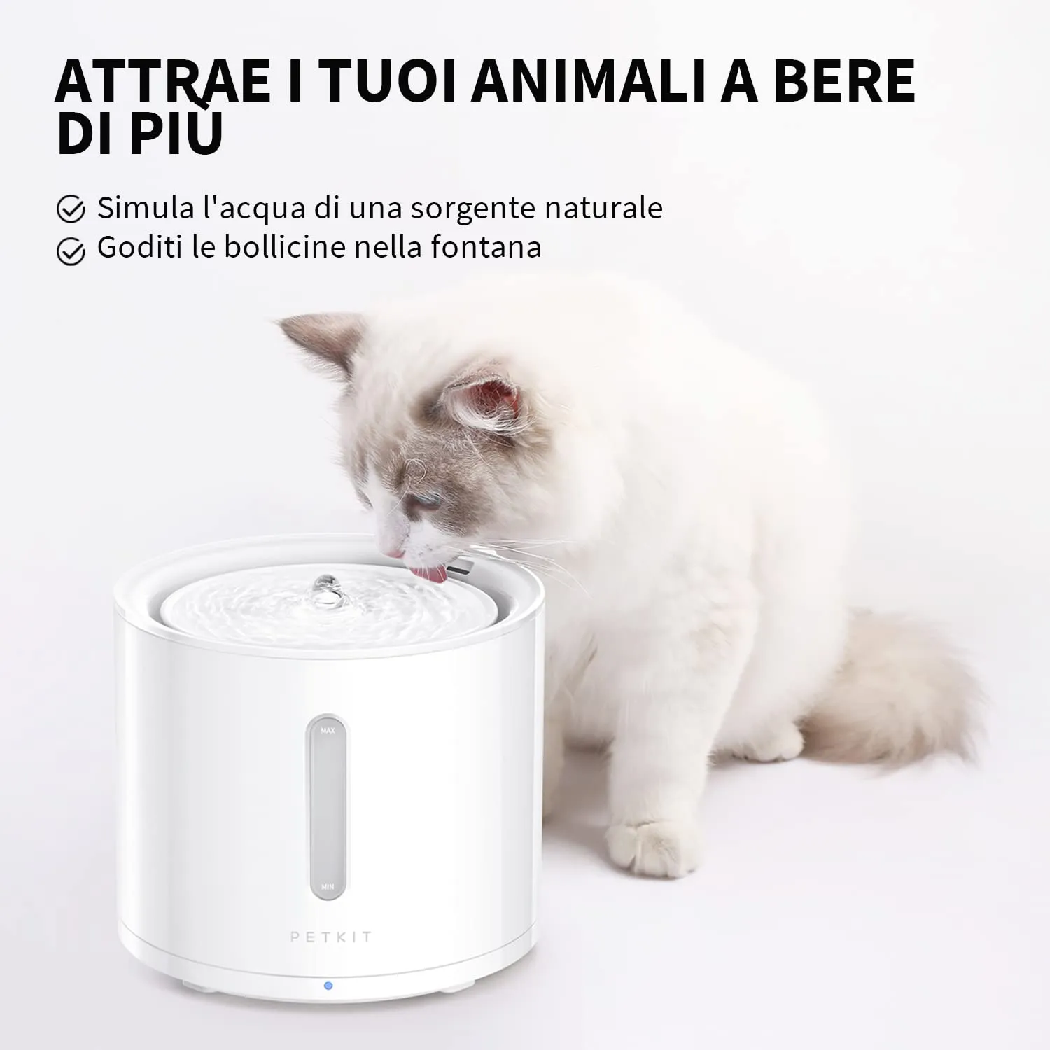 PETKIT EVERSWEET Solo 2 Fontana d'acqua per animali domestici, pompa senza fili, controllo tramite app, ultra silenzioso, modalità Smart/Normal/DND, erogatore d'acqua per cani e gatti-2L - immagine 9