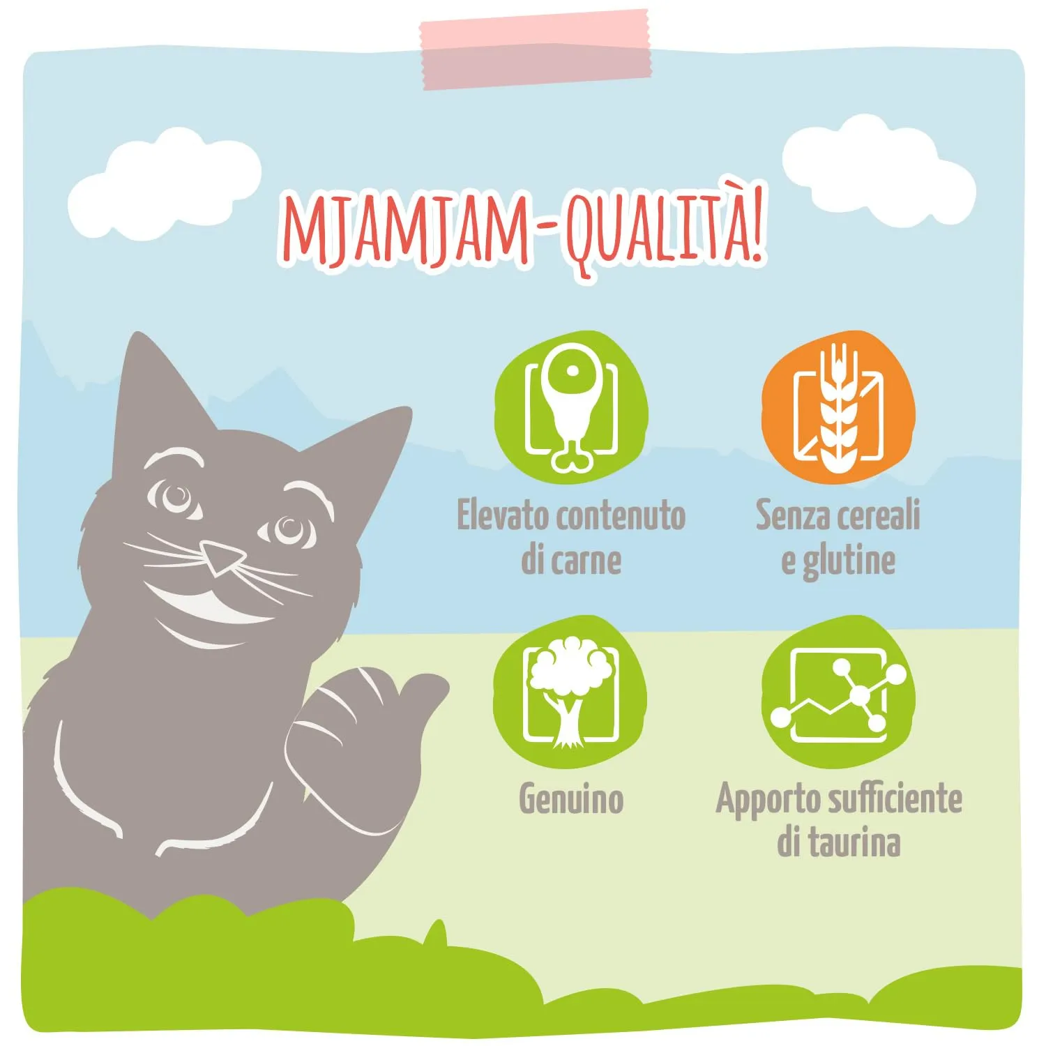 MjAMjAM - cibo umido premium per gatti - Quetschie - delizioso manzo con zucca al vapore, confezione da 6 (6 x 300 g), senza cereali con carne extra - immagine 4