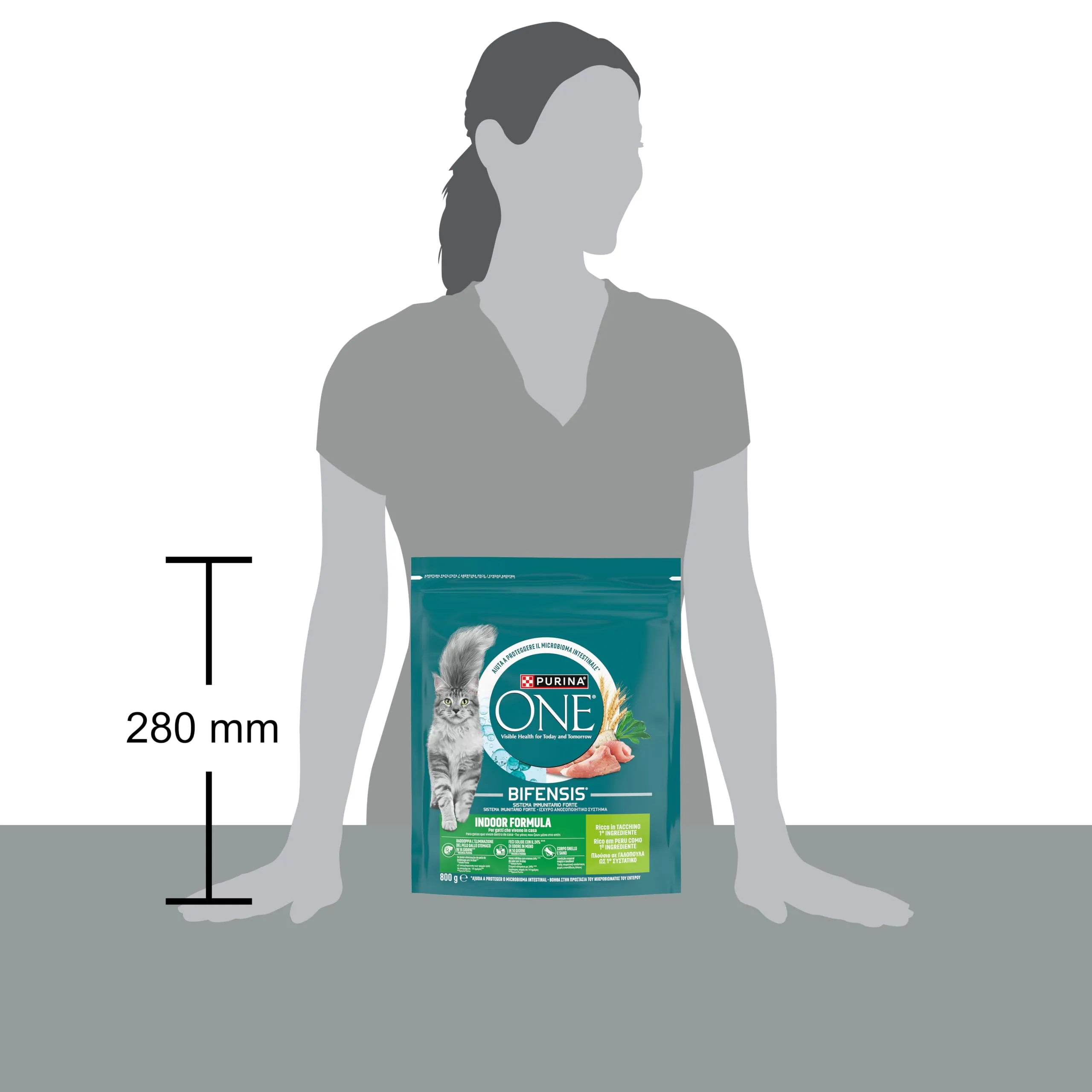 PURINA ONE Bifensis Crocchette per Gatti Adulti Ricco in Tacchino e Cereali Integrali 8 Sacchi da 800g - immagine 4