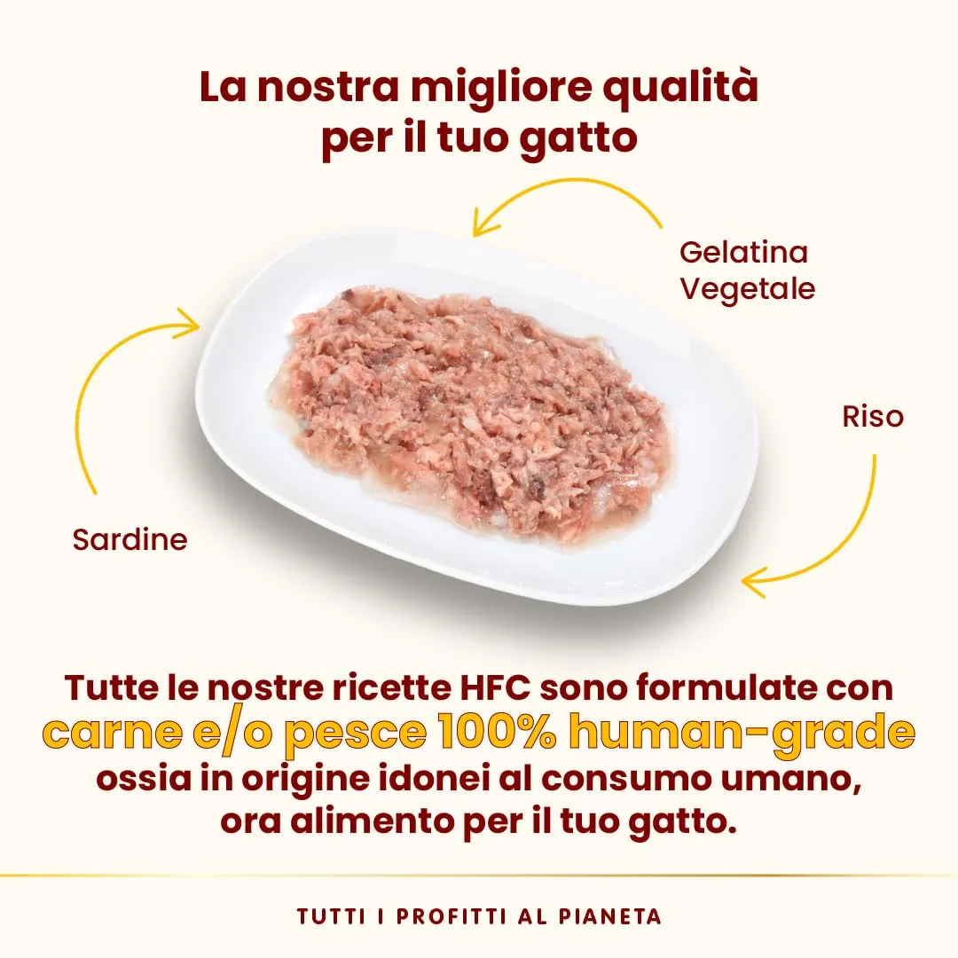 Almo Nature HFC Jelly - Alimento Umido per Gatti Adulti - Sardine - Human-Grade, Gluten-Free, Monoproteico - 55g (Confezione da 24) - immagine 3