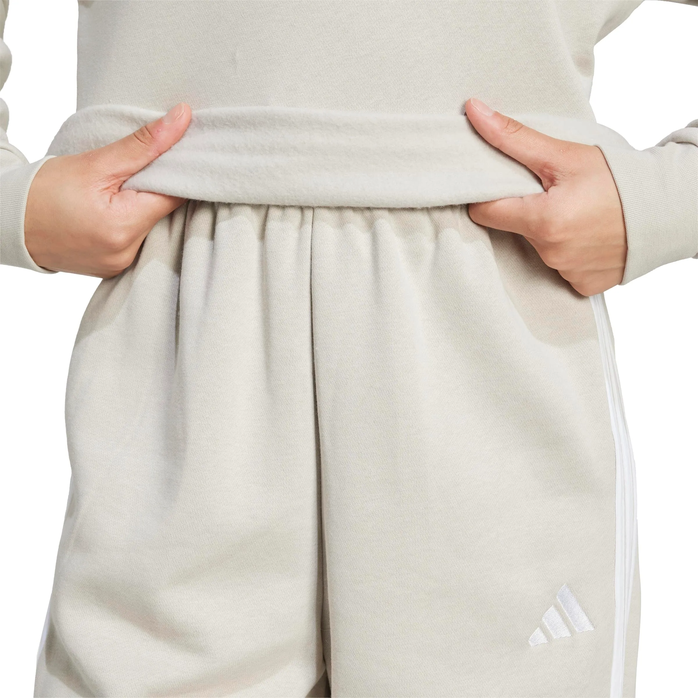 adidas Donna Essentials 3-Stripes Fleece Sweatshirt, Wonder Alumina/White, XS - immagine 4