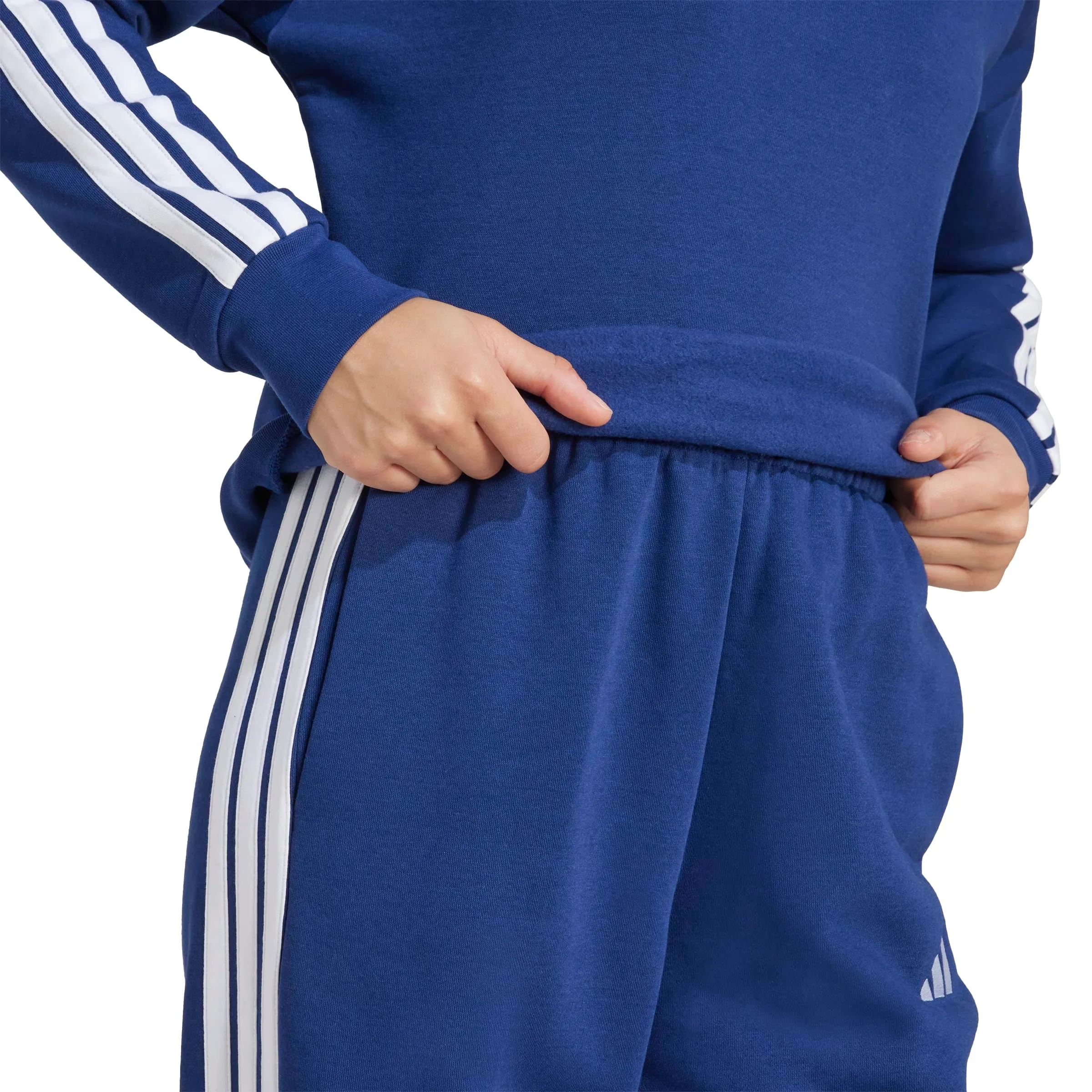 adidas Donna Essentials 3-Stripes Fleece Sweatshirt, Dark Blue/White, XL - immagine 5