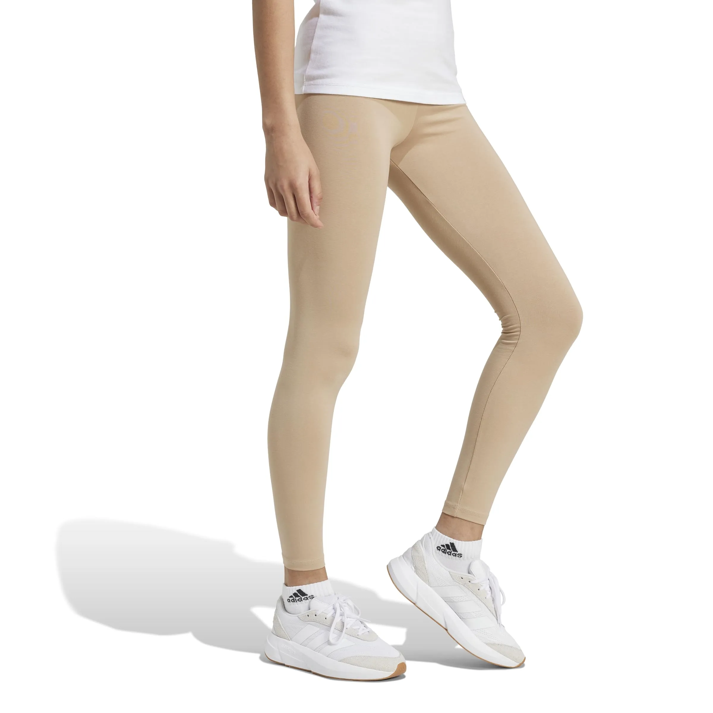 adidas Donna ESSENTIALS LINEAR COTTON LEGGINGS, warm sandstone/white, XS - immagine 4