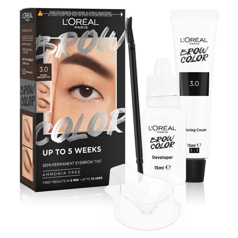 L'Oreal Brow Color - Tinta per Sopracciglia 3.0 Dark Brunette 395 - immagine 1