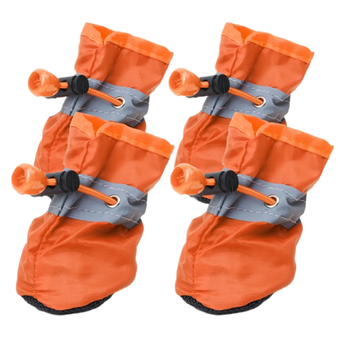 EIR 4 Pcs Scarpe per Cani Antiscivolo, Impermeabili per Pioggia, Stivali Protezione Zampe con Cinghie Riflettenti, Morbide, Arancione - immagine 1