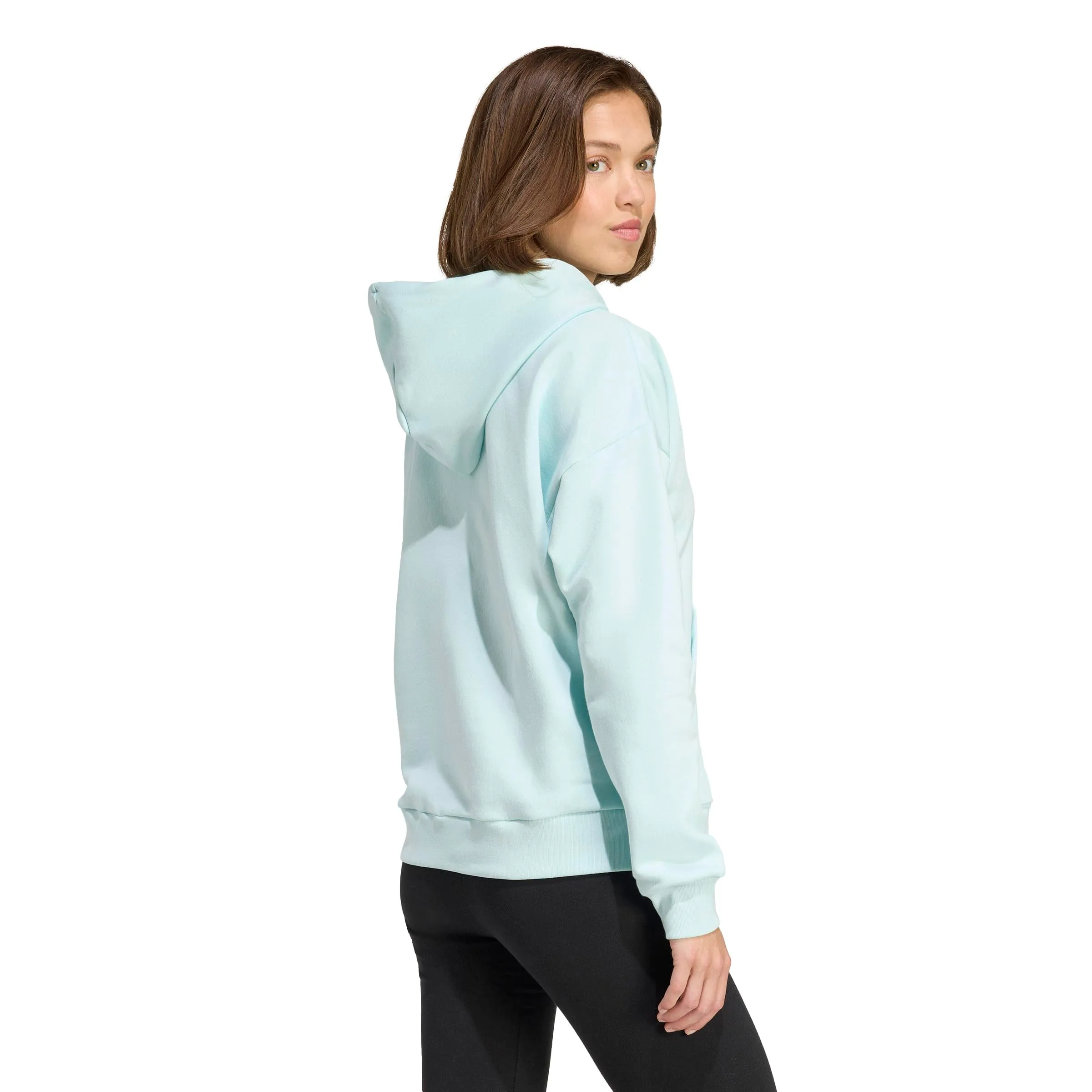 Adidas Donna Essentials Small Logo Feel Cozy Hoodie, Halo Mint/White, XS - immagine 2