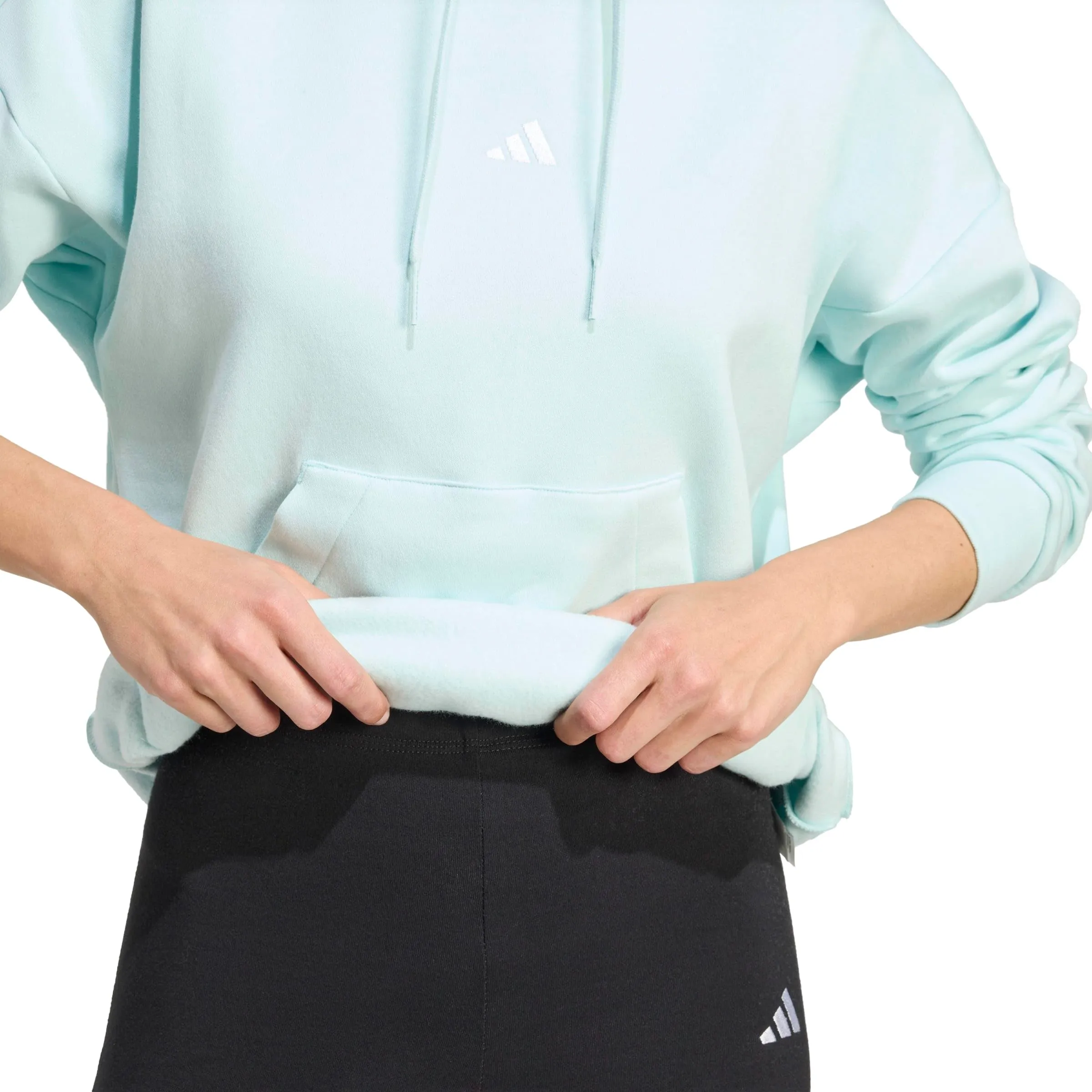 Adidas Donna Essentials Small Logo Feel Cozy Hoodie, Halo Mint/White, XS - immagine 4
