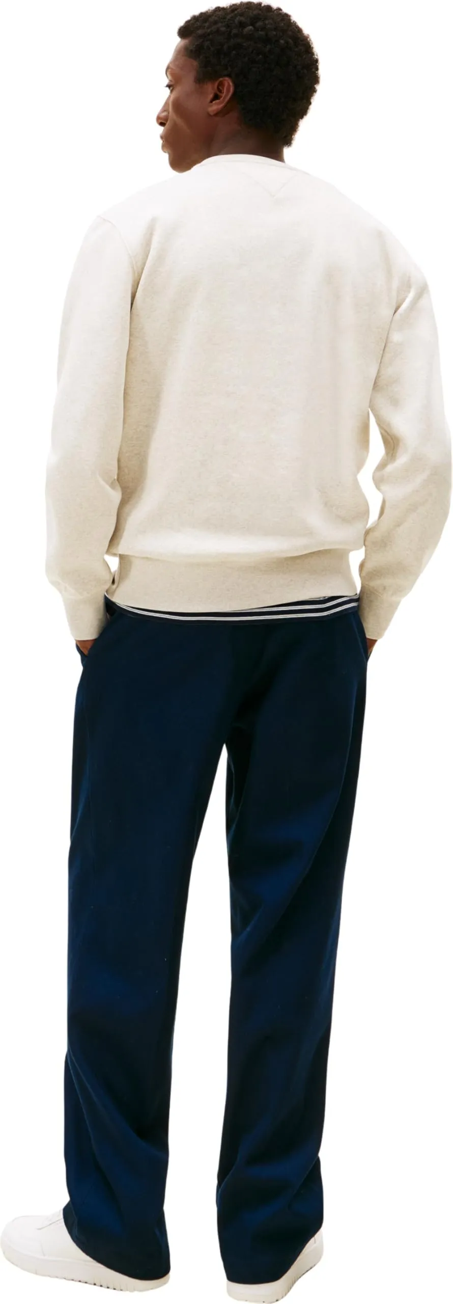 Tommy Hilfiger Uomo Felpa Tommy Logo Senza Cappuccio, Beige (Heathered Oatmilk), XXL - immagine 2