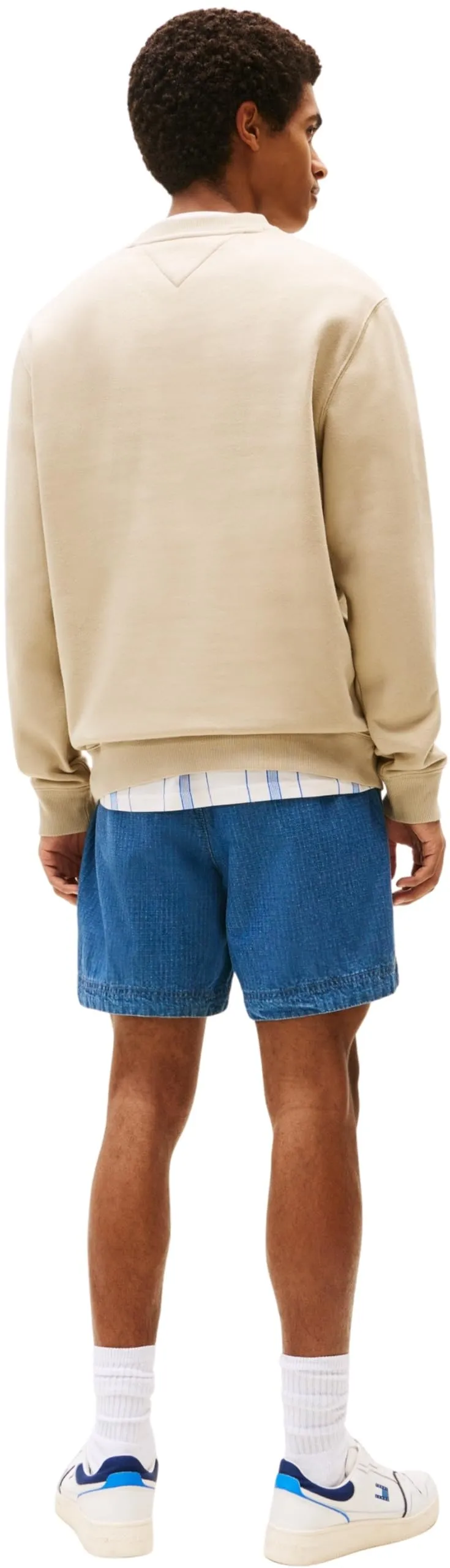 Tommy Jeans Tjm Reg S Flag Crew Dm0Dm20741, Felpa Pullover, Uomo, Khaki (Silt), XL - immagine 2