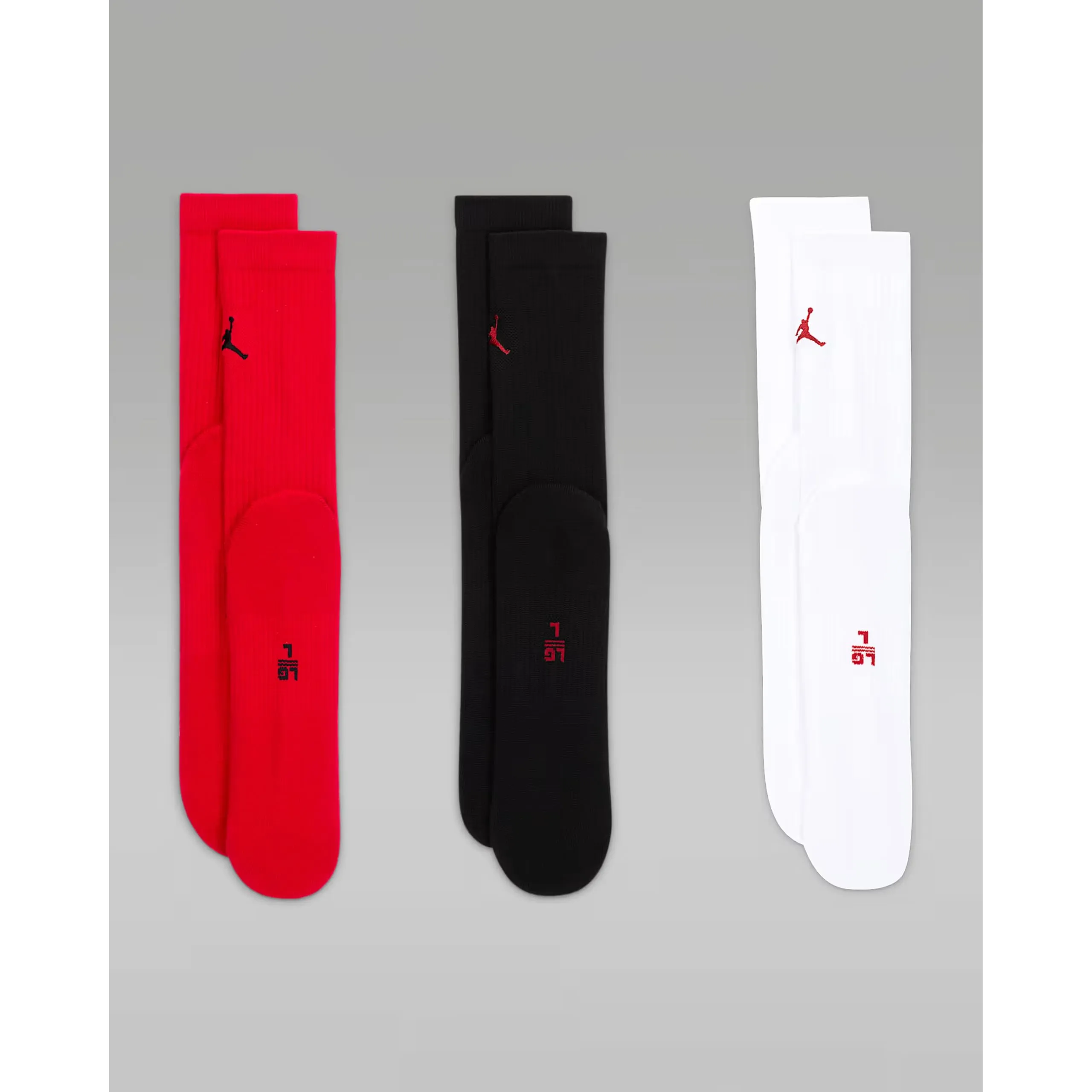 Nike Calzini unisex U J EVERYDAY CUSH POLY CREW 3PR - 144 CALZINI, ROSSO DA PALESTRA (NERO)/NERO(ROSSO GYM)/BIANCO (GYM, L - immagine 3