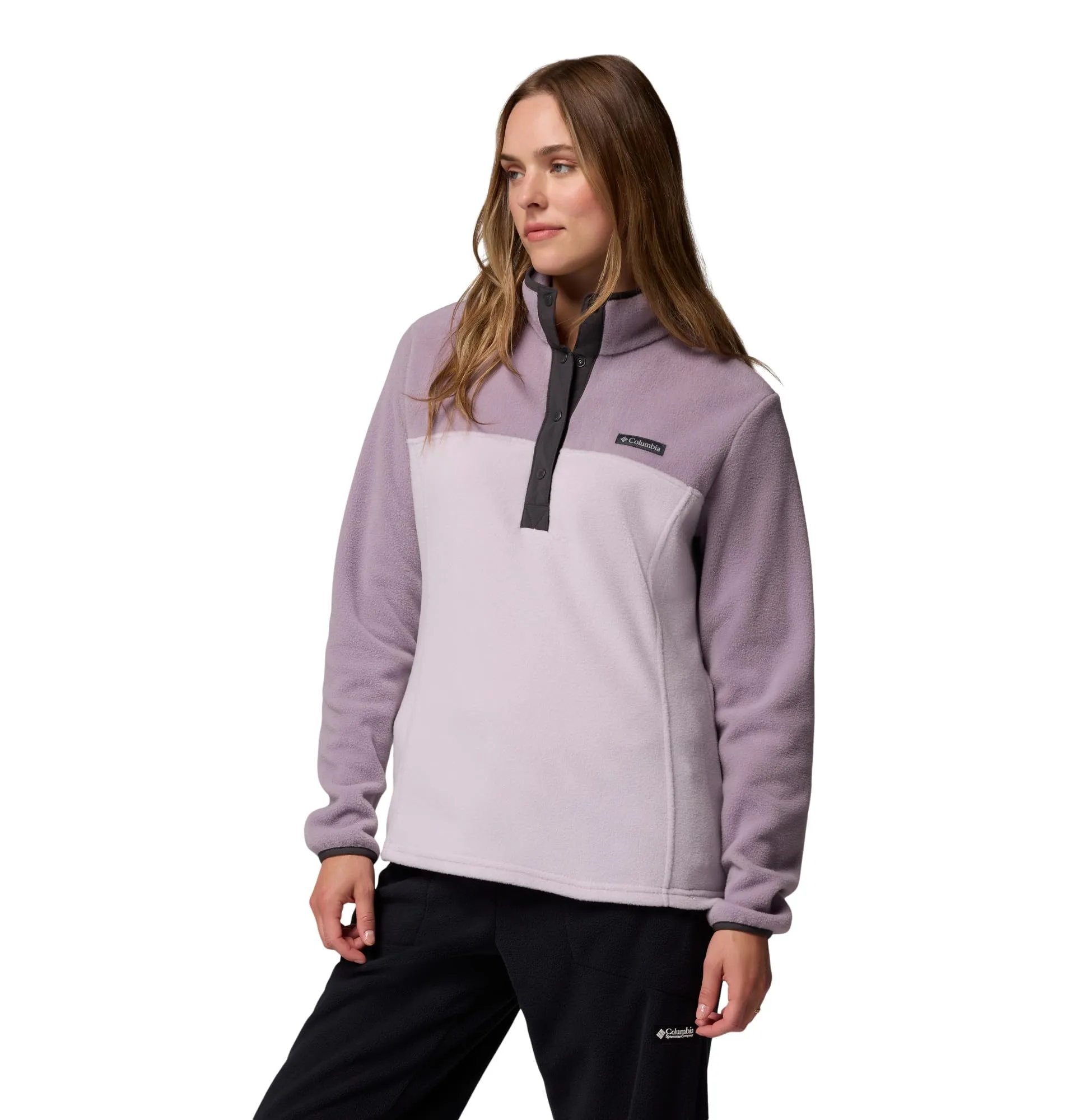Columbia Benton Springs 1/2 Snap Pull Over 2, Pull Over in pile Donna, Perla Di Lavanda, Viola Scisto, Squalo, L - immagine 4