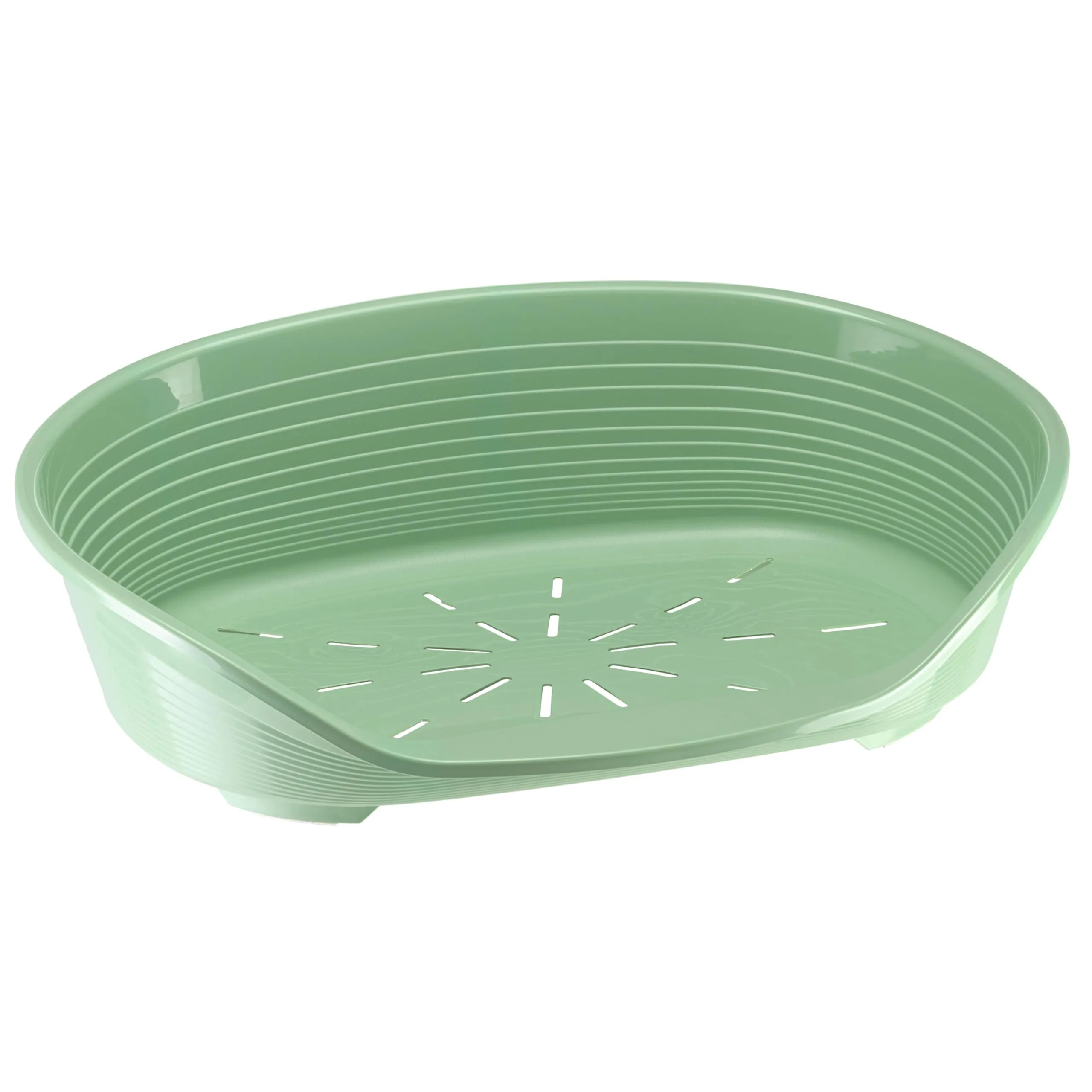 Ferplast Cuccia per Cani Cuccia per Cani grandi 100% plastica riciclata Lettino per Cani lavabile traspirante e antiscivolo Siesta Deluxe, 93,5 x 68 x 28,5 cm., Verde - immagine 1