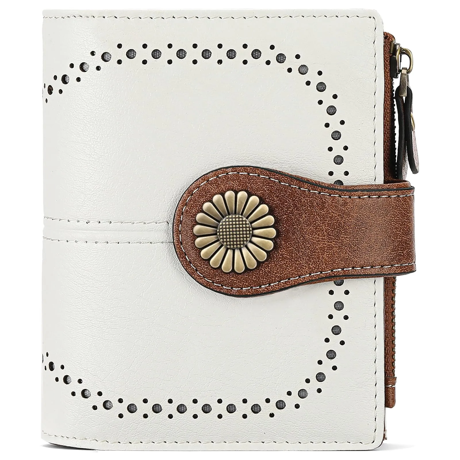 SENDEFN Portafoglio Donna in Pelle, Portamonete Donne Cuoio di Blocco RFID in Cuoio con 16 scomparti per carte di credito con 2 Finestra di Identificazione e 1 Tasca con Cerniera - immagine 1