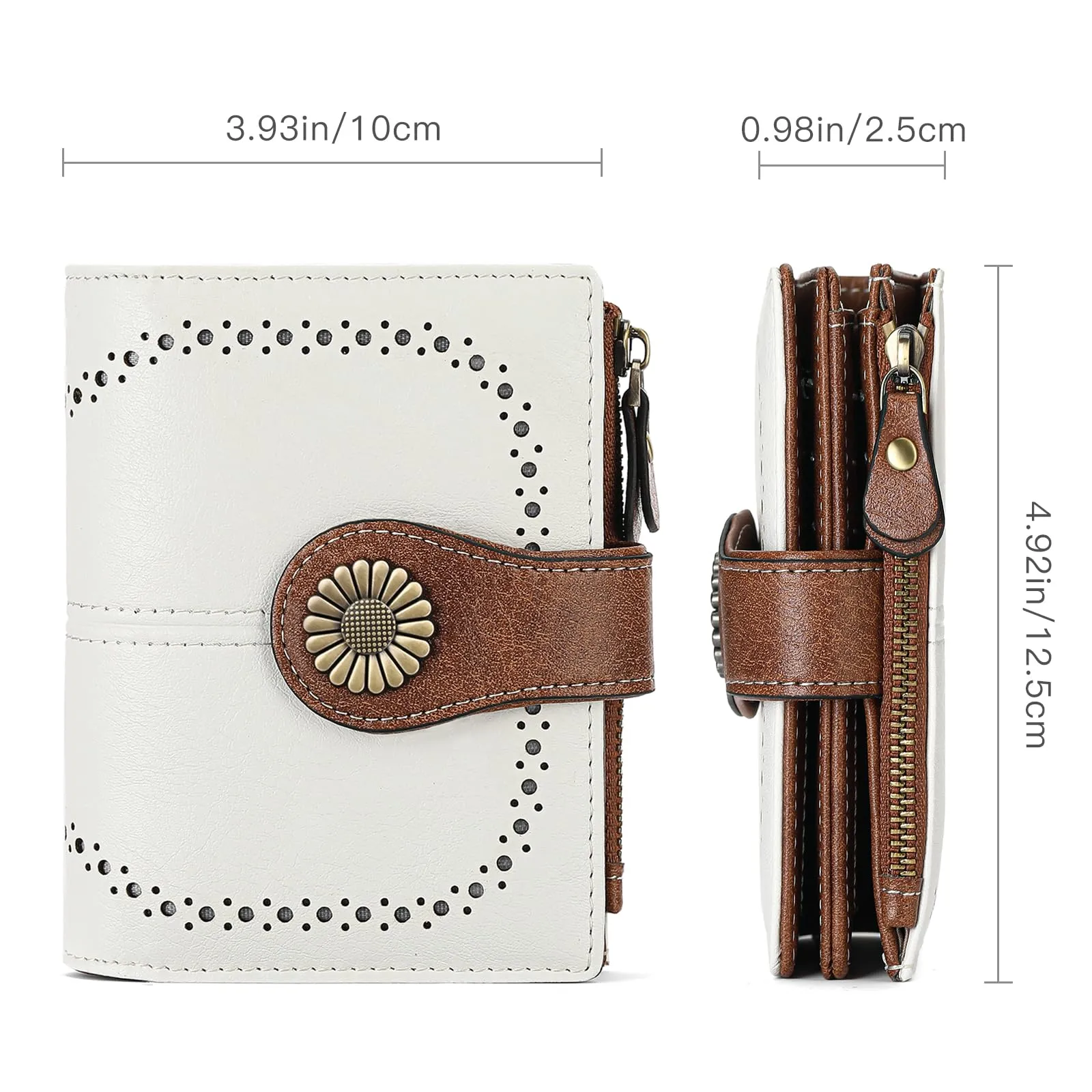 SENDEFN Portafoglio Donna in Pelle, Portamonete Donne Cuoio di Blocco RFID in Cuoio con 16 scomparti per carte di credito con 2 Finestra di Identificazione e 1 Tasca con Cerniera - immagine 5