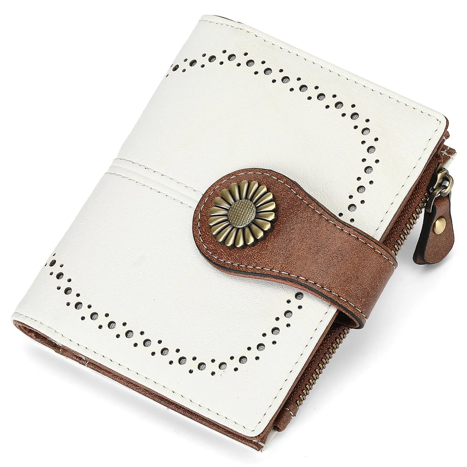 SENDEFN Portafoglio Donna in Pelle, Portamonete Donne Cuoio di Blocco RFID in Cuoio con 16 scomparti per carte di credito con 2 Finestra di Identificazione e 1 Tasca con Cerniera - immagine 7
